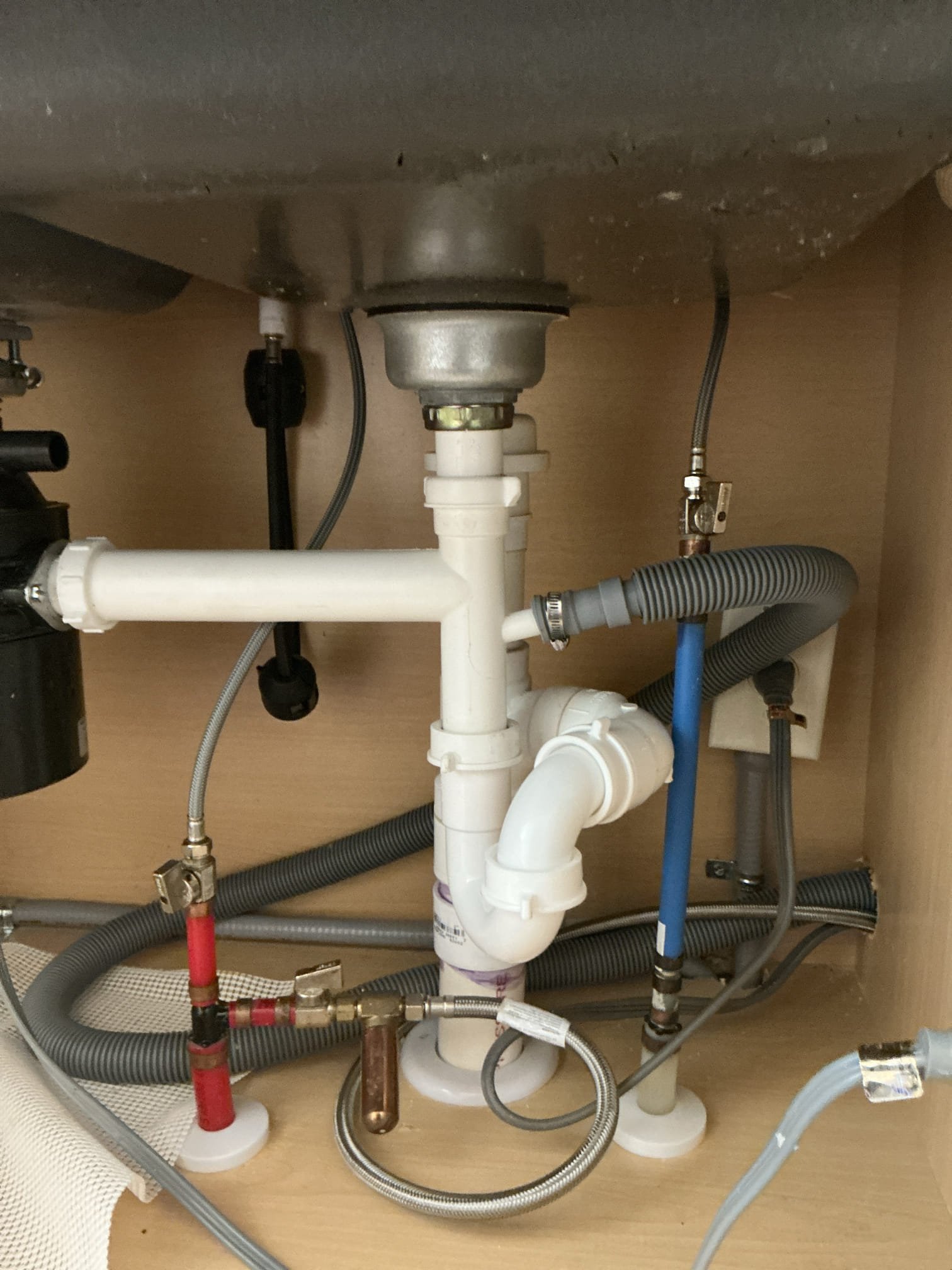 After completing win with Chen annual plumbing inspection found 2 items that needed to be addressed. First, in kitchen found tubular drain nut cracked, after further diagnostics found lots of tension on pipe caused crack. Disassemble trap, cut drain stack and reinstall in slightly turned position to give more space for tubular drain pipe. Install new trap and test for proper operation. Second, in upstairs bedroom bathroom found lavatory faucet drain missing nut, after further diagnostics found water stain where issue has caused damage. Disassemble Ptrap and add proper and correct parts. Test drain for proper operation and leaks. Clean work space 