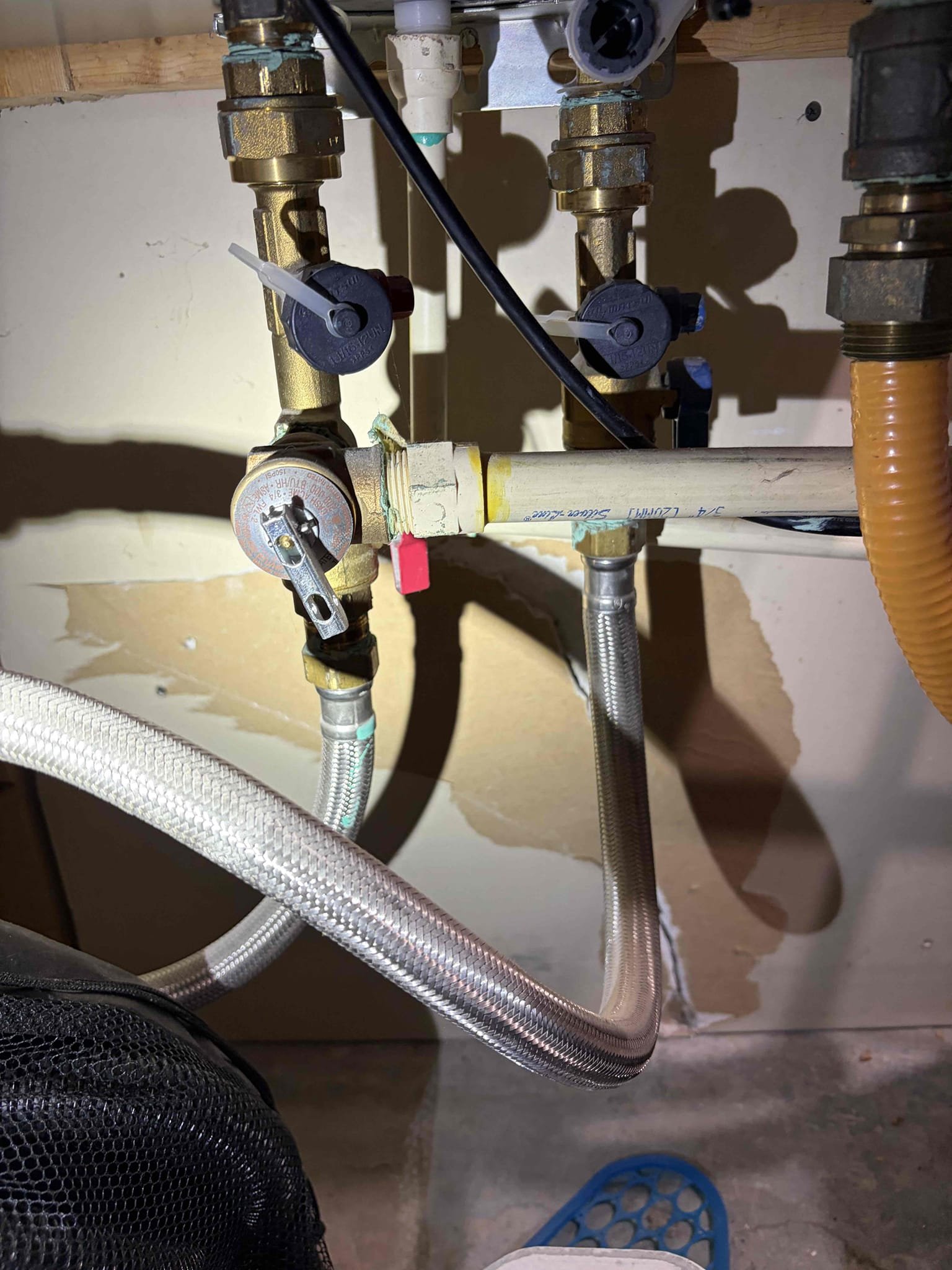 Disconnect and swap hot and cold washing machine lines


For this customer I came out to figure out why they are having low water pressure through out the home, to me it looked liked it was mainly on the hot side that they were having that issue. The water heater is missing a lot of things, the vent for the fresh air intake is not properly attached, following that the previous installer used sharkbite flex lines to attach the copper to the unit, there isn’t a thermal expansion tank, there isn’t a gas line drip leg. The unit looks like it hasn’t been serviced before I do not recommend servicing the unit given the age. As for today I had bypassed the water filter down stairs and it regained most pressure. Water pressure for the home is at 60 psi. (Normal) given all the issues that are wrong with the tankless I recommend to replace the unit with a navien tankless. At this time I swapped the hot and cold water supply lines for the washing machine, so they are on the correct inlet. Thank yo
