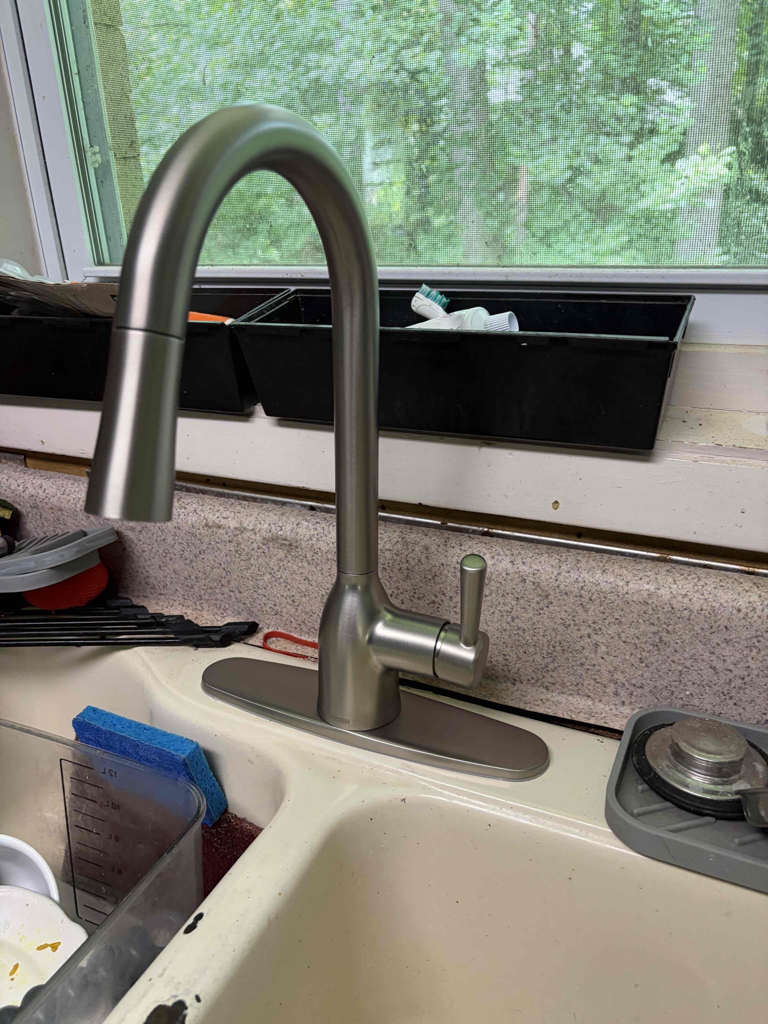Install two service stop valves for kitchen sink
New kitchen sink faucet 
Win with Chen 


For this customer we came back to a reservice for another leak in the kitchen cabinet area. For the issue at hand, upon further inspection, the kitchen sink faucet was leaking, and looked to be supply line failure. The faucet the didn’t have shut off valves in the bottom of the cabinet. So we installed new 1/4 shut off valves in the bottom of the cabinet. The previous faucet leaked and leaked behind the cabinet and the water went down through the basement. 

I called the property restoration company to figure out what needs to be completed. 

Additionally I provided estimates to install the new sink and install the new drain line. For the vertical line and then the lateral line into the sewer line.