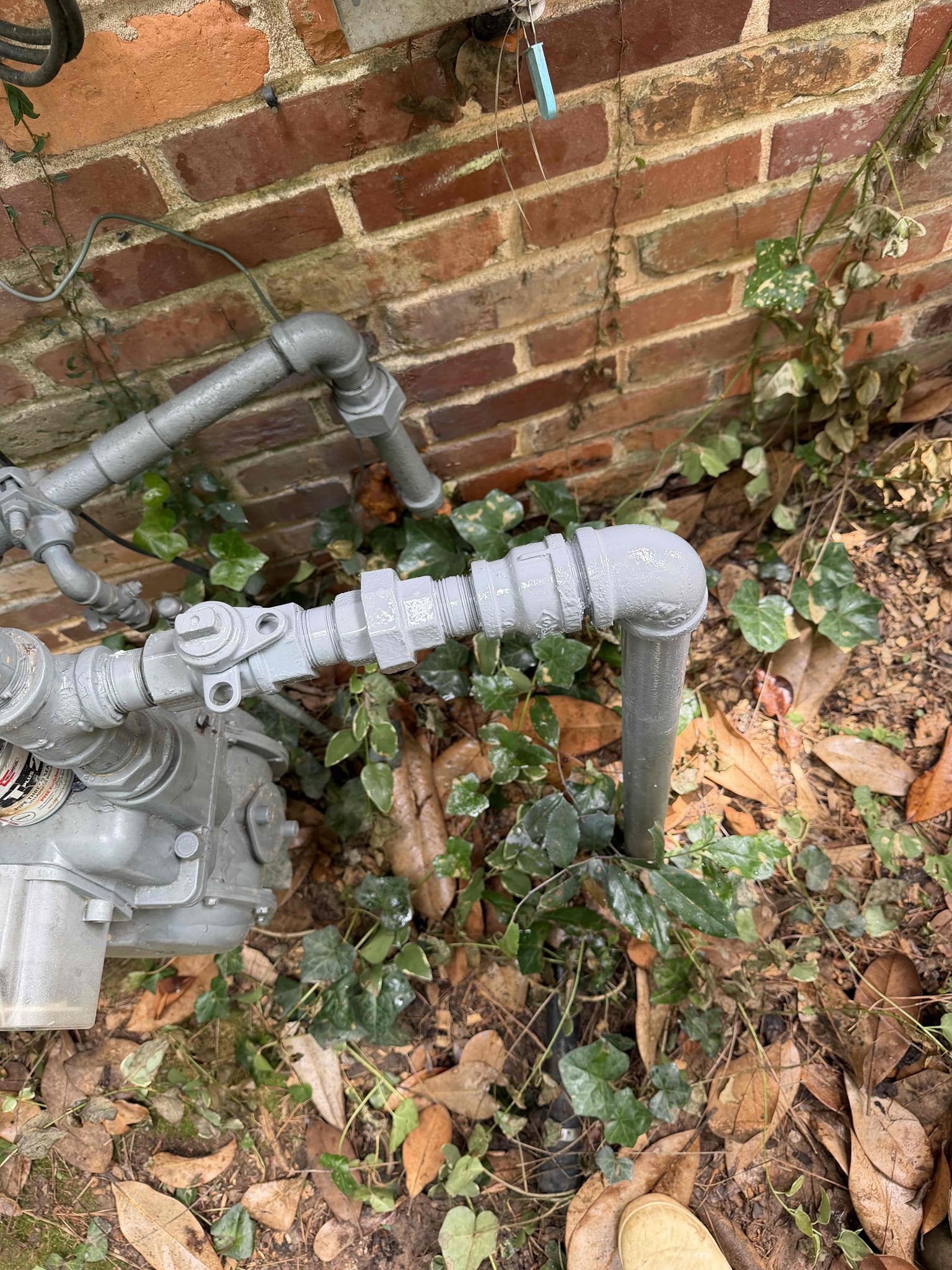 Customer stated that gas company found gas leak by meter. Tested and found  2 leaks in gas line going to pool heater. Went ahead and made repair on gas line and also reworked gas line so if need be it can be serviced in future. Tested repair and there was no leaks present at this time. Painted repair and cleaned up work area. Stated to customer that in order to check underground line for leaks we will need to do pressure test. Also by pool heater found corroded gas pipe that will need to be replaced in future. 