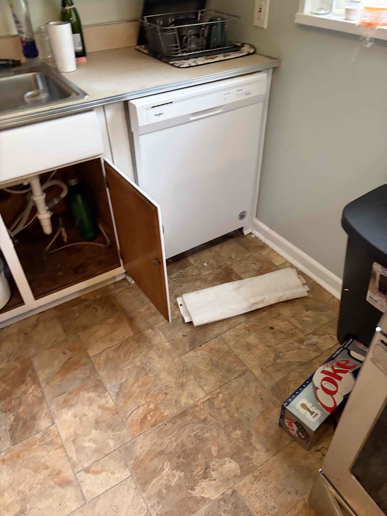 Customer was not able to provide any estimates for work that needed to be done solely due to the issue was or if there was an issue, the customer had stated that there was an issue with potentially the dishwasher or the kitchen sink however, I took my moisture meter to the bottom of the cabinet the top of the cabinet all around everything and it’s all dry I couldn’t access the crawlspace due to the crawlspace door being riveted shut in order for me to access it I will have to cut it. The customer said do not worry about going into the crawlspace since I’m not able to do my full plumbing inspection. I’m not able to provide estimates for what is needed to be fixed. Wasn’t able to get a pressure reading we put the water heater in at this time. I did a thorough diagnosis of what I can see.