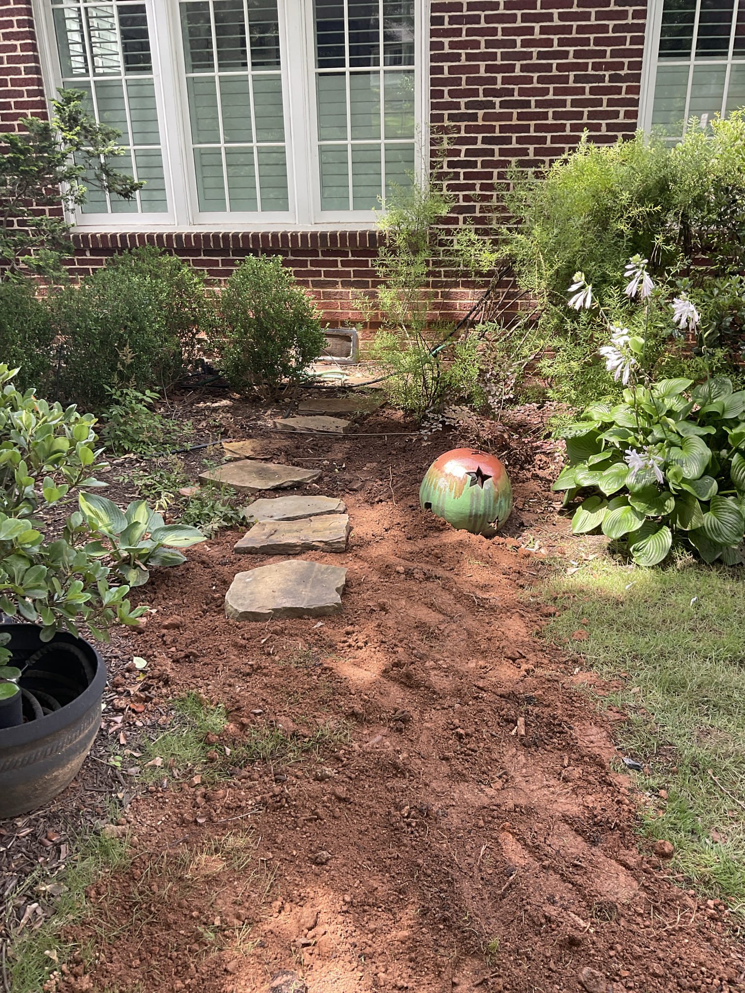 Replaced a old galv / blue poly water service line from water meter , bore under the sidewalk , installed 1” pex pipe with shut off and box after water meter , new hole drilled thru foundation connect to existing copper pipe in basement. 