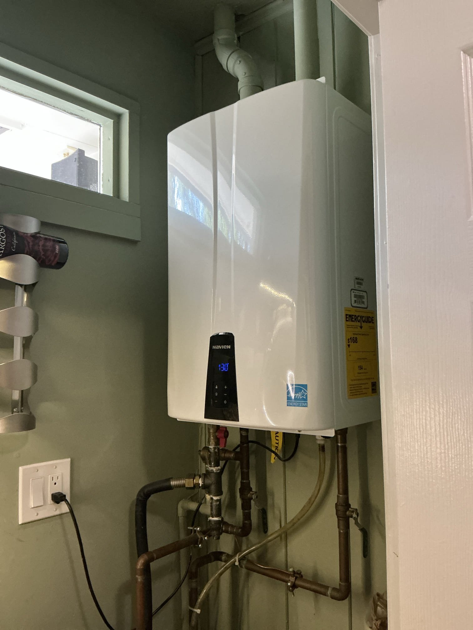 Diagnosed tankless water heater not providing consistent hot water. Found tankless to be 12 years old and missing service valves. Left estimates to resolve plumbing issue. 