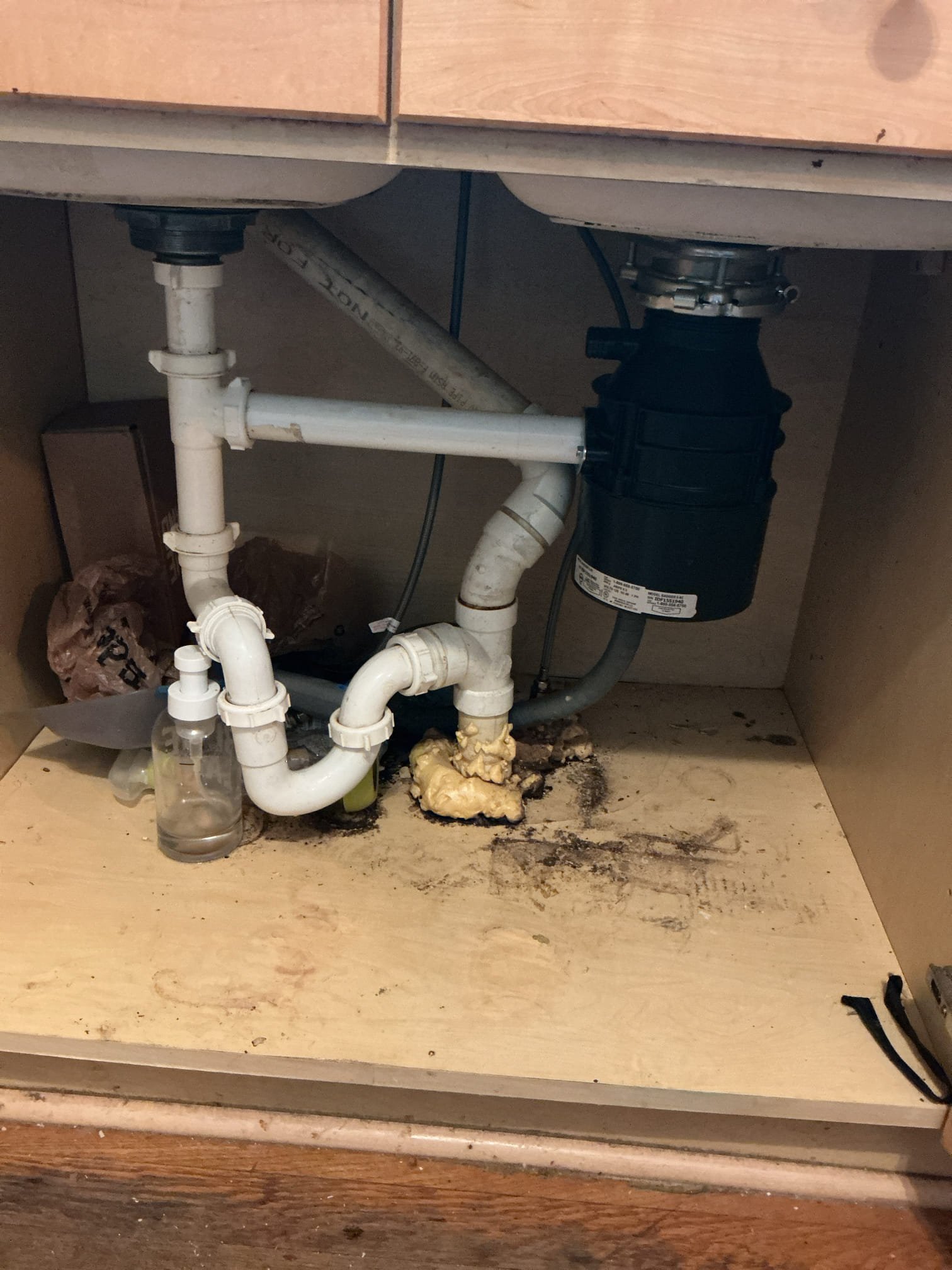 Upon arrival, customer stated the garbage disposal is not working properly and is backing up. Found garbage disposal reset button to be tripped, once reset button was pressed, found garbage disposal to be jammed. While attempting to unjam garbage disposal, found leak coming from garbage disposal. Informed customer, gave customer estimate to replace garbage disposal. Customer approved estimate for half horsepower garbage disposal replacement. Installed new half horsepower garbage disposal, garbage disposal is working and not leaking at departure. Also provide a customer with estimate to rework drain lines for kitchen sink. 