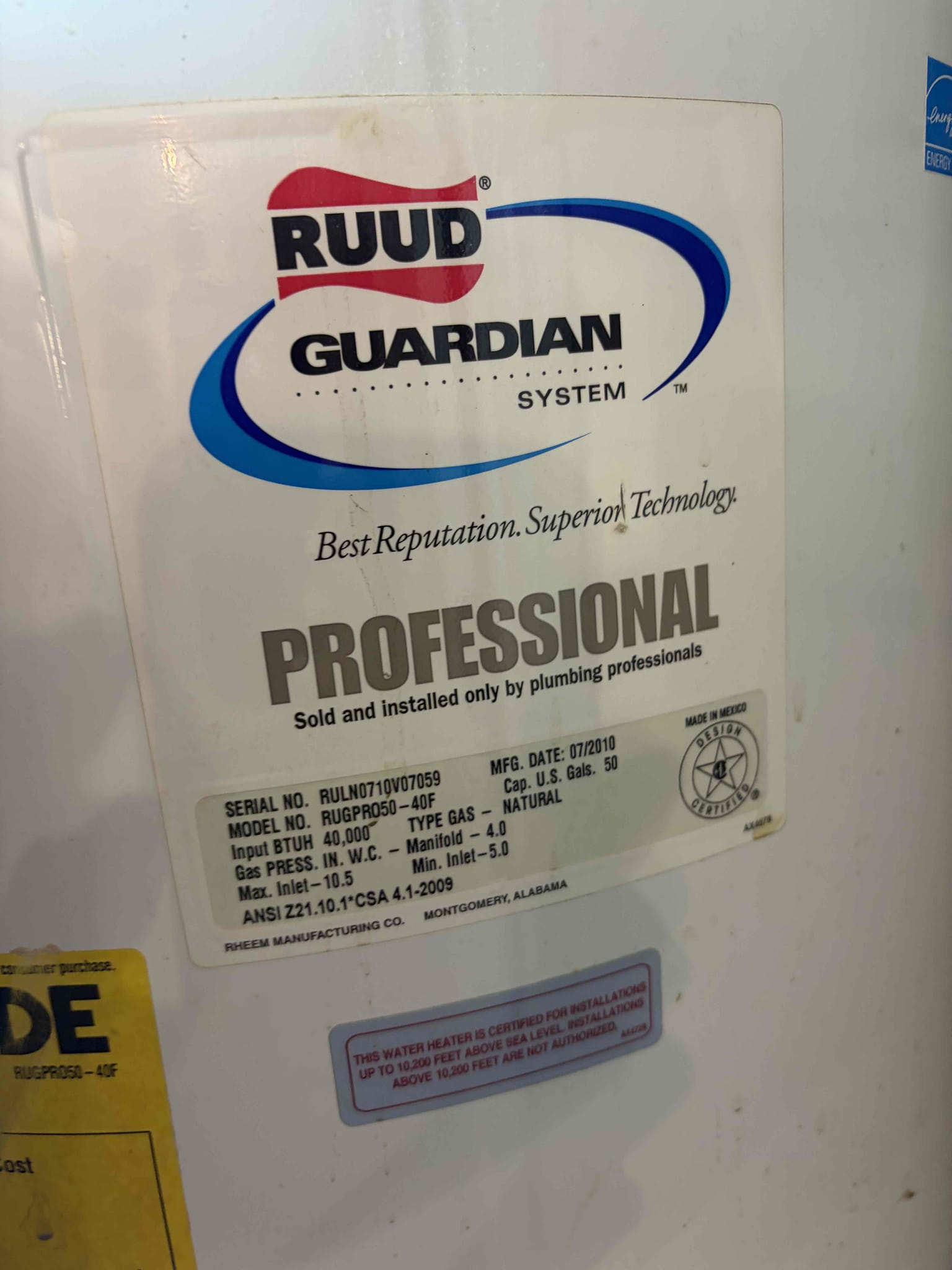 This customer I came out to their home to figure out if they have a low water pressure issue in the home. The water pressure is reading at 55 psi and when a drop test is performed the pressure drops down to 50 psi that is indicating that the pressure reducing valve is working properly. In addition to that the customer has two water heaters. The first water heater is a tankless water heater in the upstairs that water heater powers, the right side of the home and then there is a tank of water heater in the basement that powers the left side of the home. Additionally, I can’t find an issue with anywhere that is low water pressure. The pressure on the house seems fairly normal now the tankless did throw an error code. However, it has disappeared and wasn’t there when I was on site. It is a ream water heater so there could be a problem potentially a clog in the Inlet filter however it is under warranty through reliable. At this time, I left an estimate for the replacement for the unit in ba