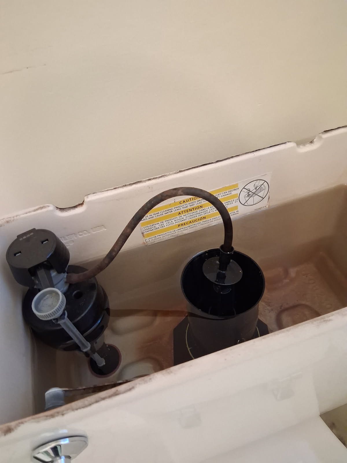Replace inner aqua piston part as a courtesy to customer. Made customer aware that there is no charge and no warranty. Customer had concerns that the minor toilet rebuild in 5/17/2024 had put tension on it. Assured customer that the fill tub doesn’t put pressure on the aqua piston because it’s malleable material. Replaced the aqua piston part and tested to ensure proper function and no leaks. None were found. 