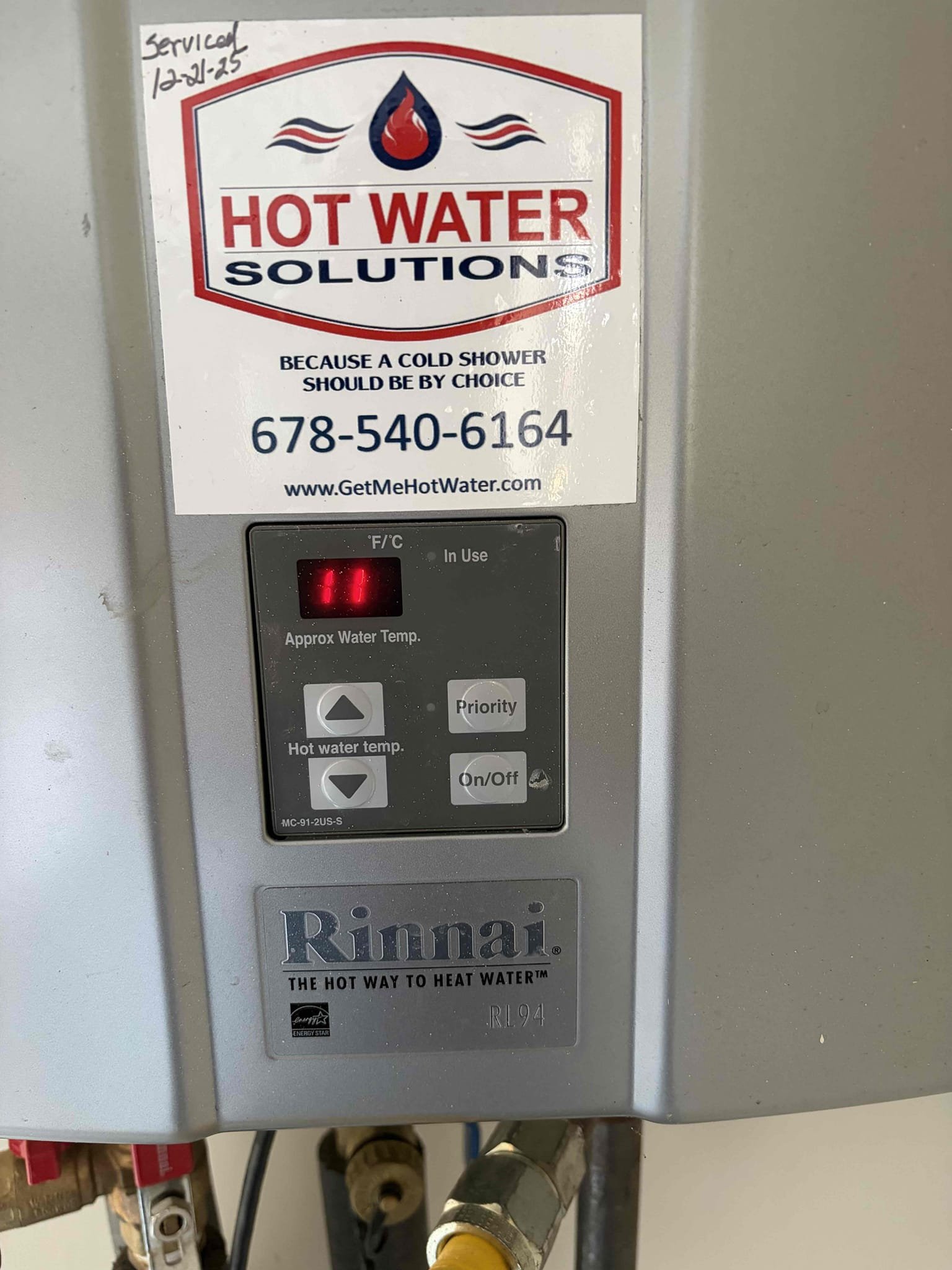 Upon arrival, customer has Rinnai tankless water heater throwing error code 11. Informed customer error code 11 typically indicates failure to ignite. Customer approved estimate for diagnostic. Remove flame sensors, cleaned flame sensors, and reinstalled flame sensors. Relit tankless, tankless is lit and working properly at departure. No leaks at departure. Informed customer if error code 11 returns, we will have to replace igniter.