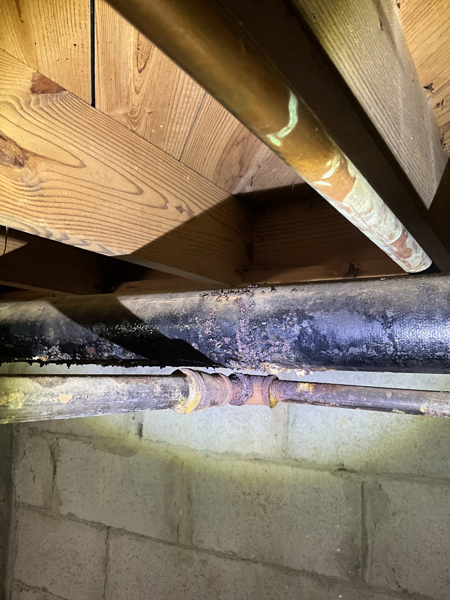 Customer had a leaking 3 inch cast line going from the crawlspace into the unfinished basement area. Gave customer options to replace the line. Customer also wanted pricing to replace the rest of the cast. Tested all work to ensure proper function and no leaks. None were found.