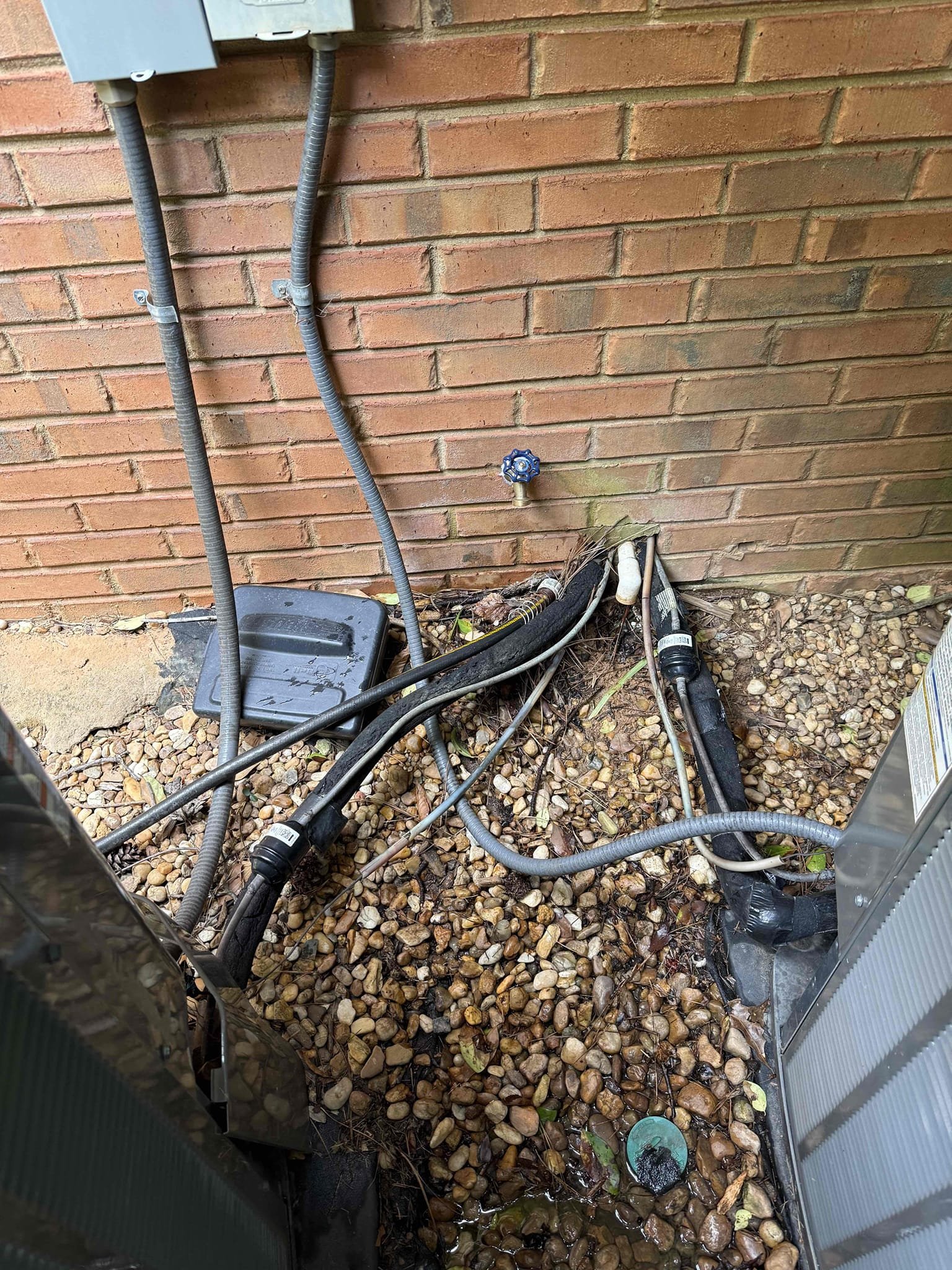  hose bib dripping and shower leaking upon arrival. Customer stated the hose Bibb outside constantly drips and she has been noticing a water stain coming from the ceiling below her son’s bathroom. Informed customer we could replace the hose Bibb and open the ceiling to see if we can find the source of the water damage. After opening ceiling found shower to be leaking. Gave customer estimate to replace hose Bibb, customer approved estimate. Installed new hose Bibb with a new ball valve. Turned water back on to check for leaks and found no leaks. Customers shower is constantly dripping, left customer with estimate to replace cartridge. Customer is going to talk with provision first before deciding on the cartridge. Hose Bibb is working properly and no longer leaking upon arrival 