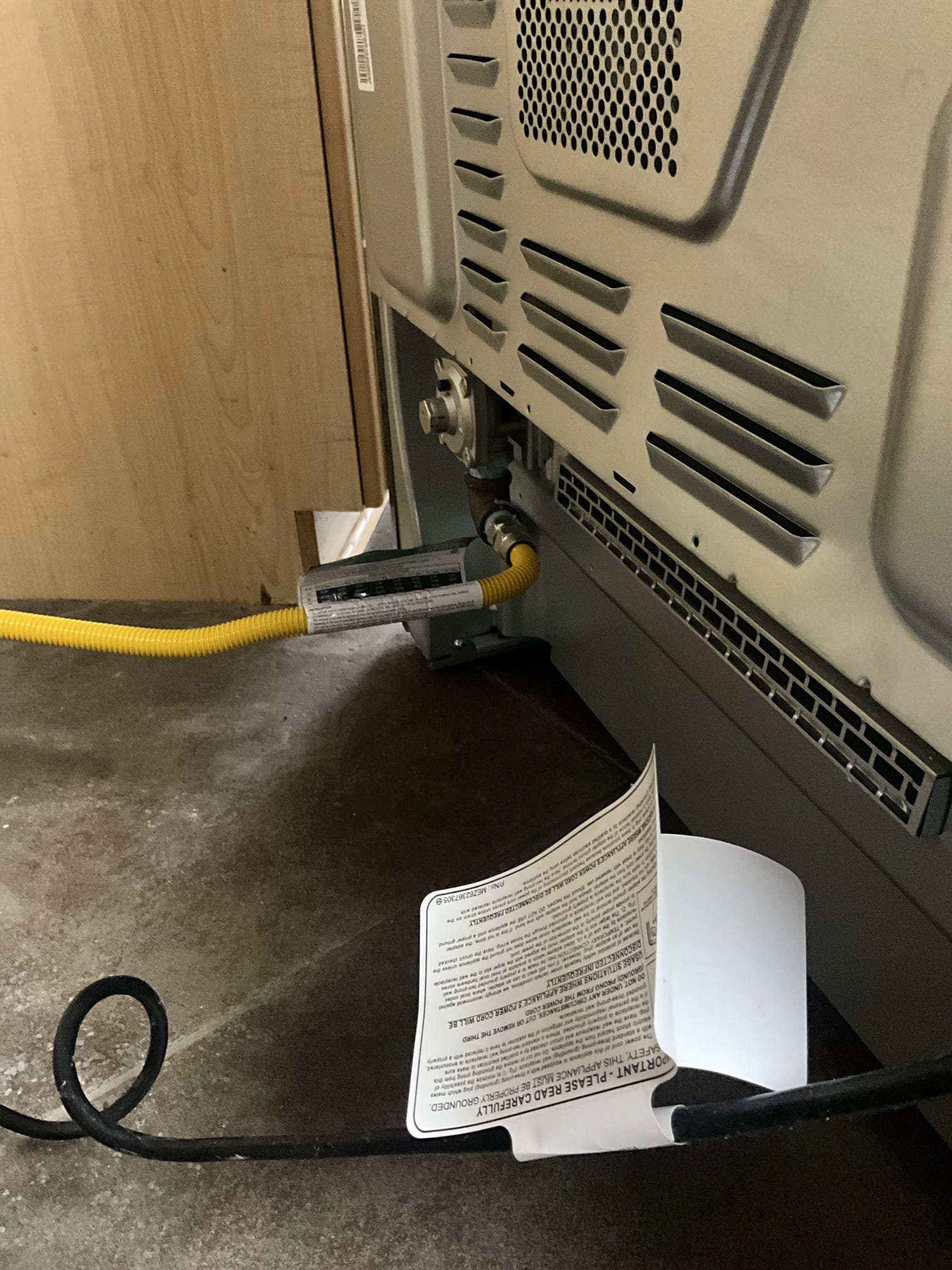 Customer had the fire department come out the night before and shut off the gas to the house. Upon arrival I inspected behind the stove and upon turning the gas back on found the leak coming from the gas supply connecting to the gas stop. Gave customer price to run a new gas supply and turn it in a way to alleviate pressure from the stove being pushed back. Noted to customer that the install for the stove was coming out too far from the wall. I pulled up the stove spacer to keep it further off the wall and confirmed customer was ok with this. Customer was fine with it. Informed customer that a price can be given to stub it out of the wall, but customer is ok with previous install and stove spacing as it is now. Relit the heater for the customer and tested all work to ensure proper function and no leaks. Attached videos of bubble tests and gas sniffing test to ensure no leaks. 