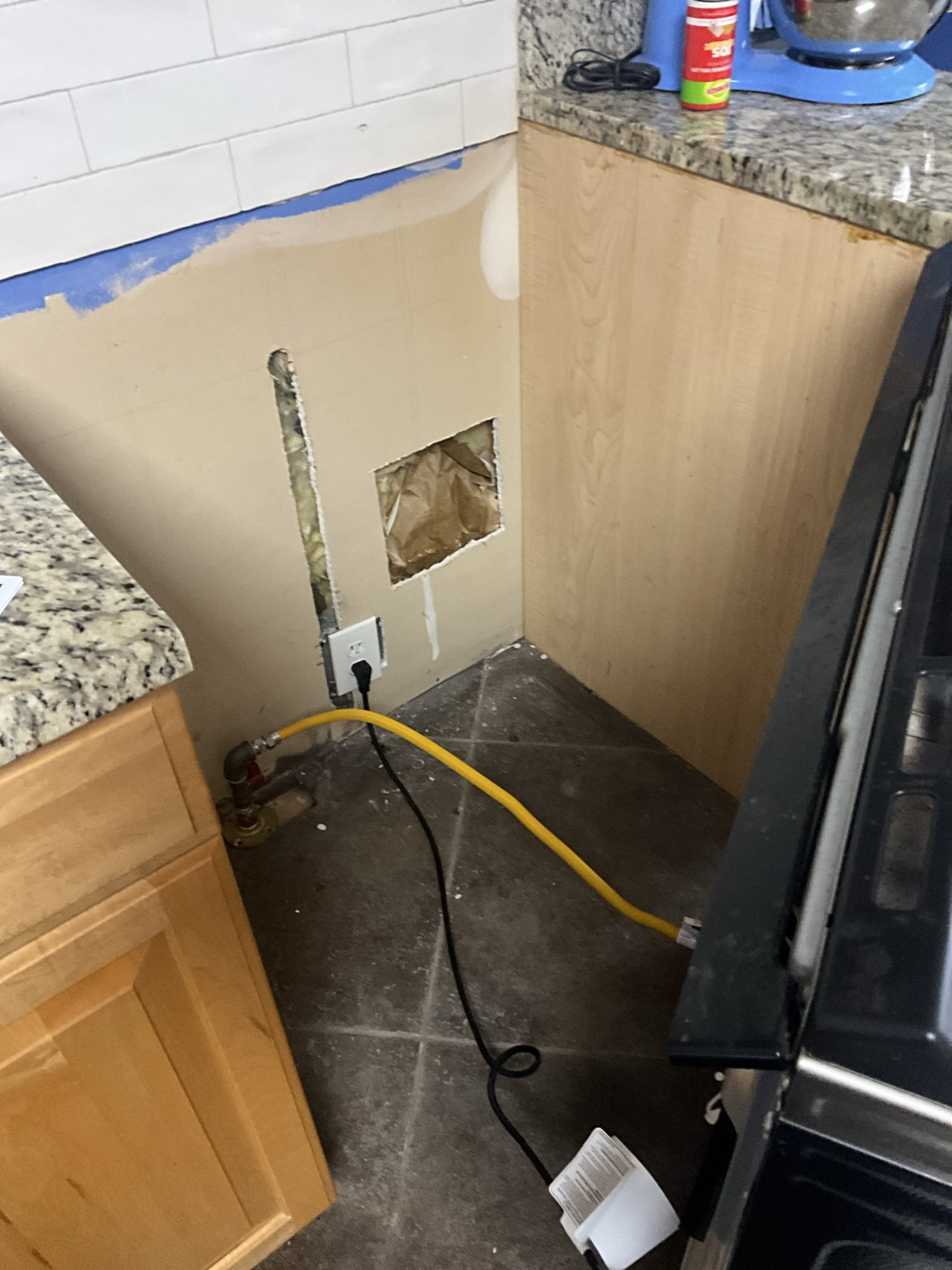 Customer had the fire department come out the night before and shut off the gas to the house. Upon arrival I inspected behind the stove and upon turning the gas back on found the leak coming from the gas supply connecting to the gas stop. Gave customer price to run a new gas supply and turn it in a way to alleviate pressure from the stove being pushed back. Noted to customer that the install for the stove was coming out too far from the wall. I pulled up the stove spacer to keep it further off the wall and confirmed customer was ok with this. Customer was fine with it. Informed customer that a price can be given to stub it out of the wall, but customer is ok with previous install and stove spacing as it is now. Relit the heater for the customer and tested all work to ensure proper function and no leaks. Attached videos of bubble tests and gas sniffing test to ensure no leaks. 