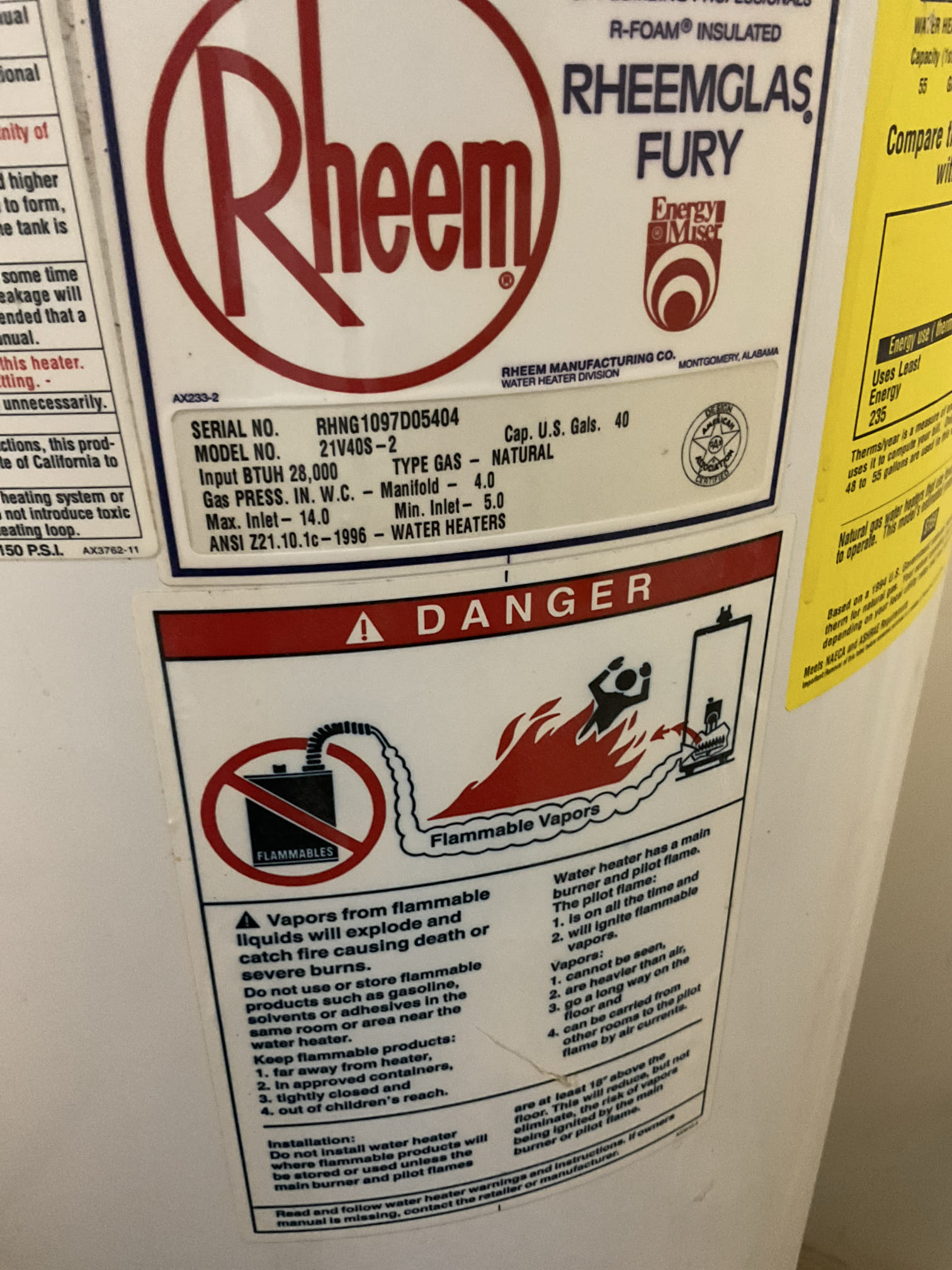 Replaced a old 40 gal gas water heater , supply and installed a new 50 gal gas water heater , pan , expansion tank , discussed and sign up membership 