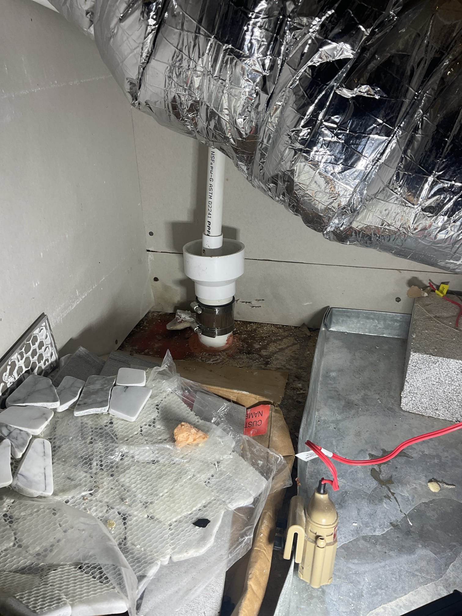 Today I cut pipe at second floor condensation drain , snake and cleared blockage , connected pipe back , tested with AC system on for about 10 mins , no more back up . 