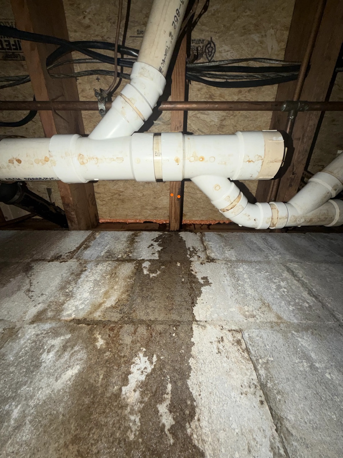 Upon arrival, customer has leak coming from kitchen cast-iron drain. Found multiple spots of leakage on cast-iron pipe. Customer has PVC in crawlspace. Provided customer estimate to replace cast-iron section and tie onto PVC. Customer approved estimate. Replaced approximately 10 feet of cast-iron with PVC. Tied onto existing vent. Tested system, no leaks at departure. Kitchen is draining properly at departure.