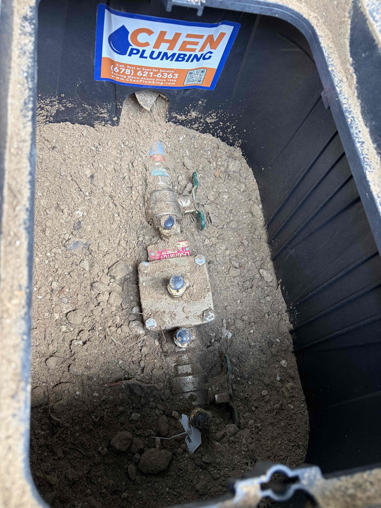 Customer will Trench 22 foot line install a new dvca backflow with a meter box install back into the meter box 

For this job, the customer trenched a straight line from the irrigation meter box to the waterline where it splits into the meter box and the main feed for the house. I installed a new dual checked valve assembly in the ground after the water meter for the irrigation system, and I used pecks fittings to make the repair and the install installation. All fittings were crimped properly following that I installed all brass fittings caps. The T going to the irrigation system off the main feed following that I tied everything together once everything is crimped and all put together there are no leaks. The customer is all set to use their irrigation system as they wish at this time they are all set backfilled the irrigation box that I put in the CUSTOMER plans on backfilling the rest of the trench at this time. The job is complete. 