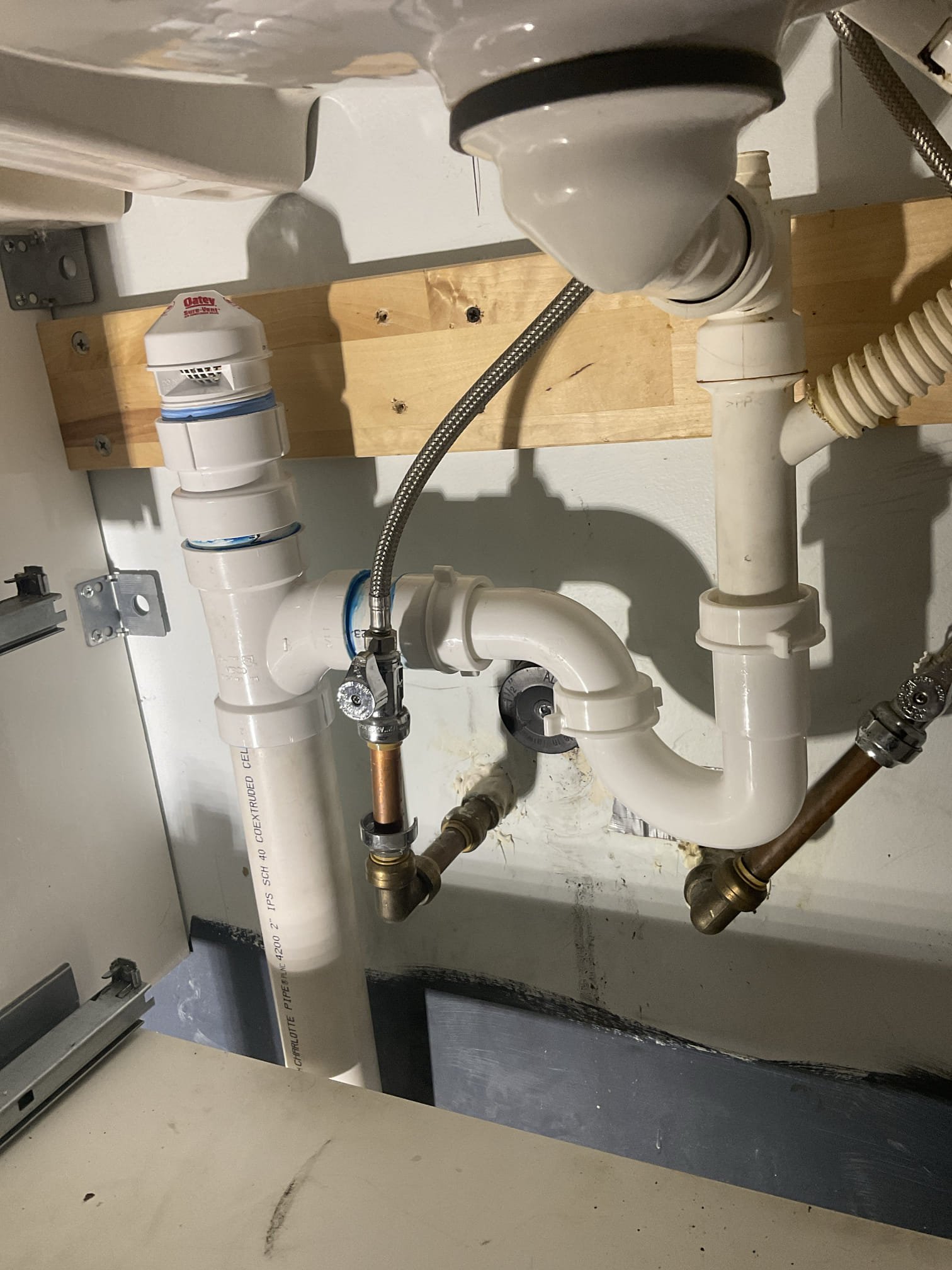 Fixed a problem for the clogged bathroom sink drain , because is very old cast iron pipe , we rerouted line from wall to the floor down to unfinished basement connected to existing main 4” cast iron stack below the toilet. Tested with over 5 mins of water running in the sink no more back up issue. 