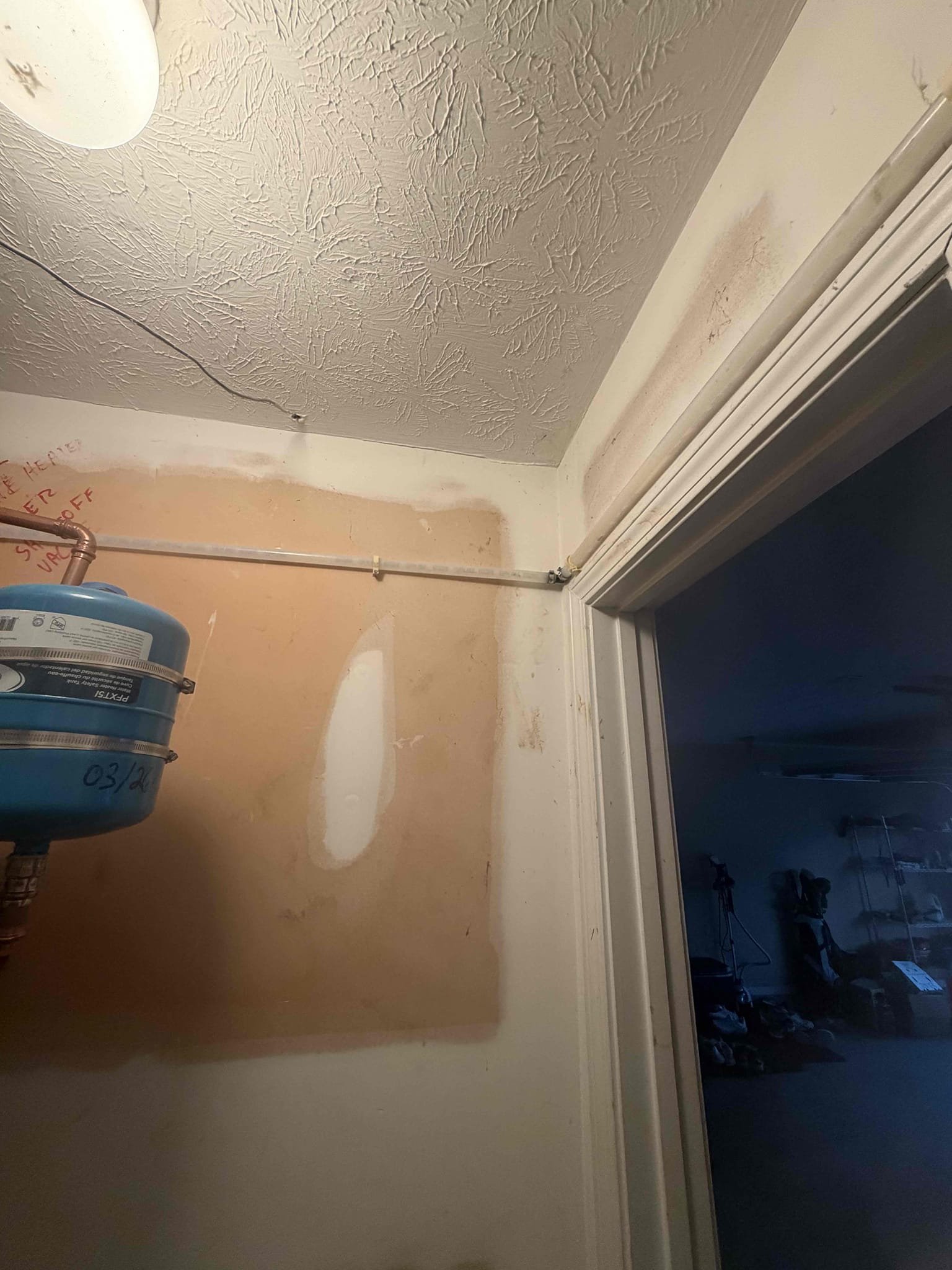Returned to replaced water service. Trenched approximately 80 ft water service and bora under drain way. Installed 1 inch pex water lines. Also installed new copper stub out that tied onto water service. Installed new whole home ball valve shutoff, with easy access for home owner. Hit gas line that was marked incorrectly. Had fire department and gas company out. Also hit unmarked WiFi line, let wires exposed.