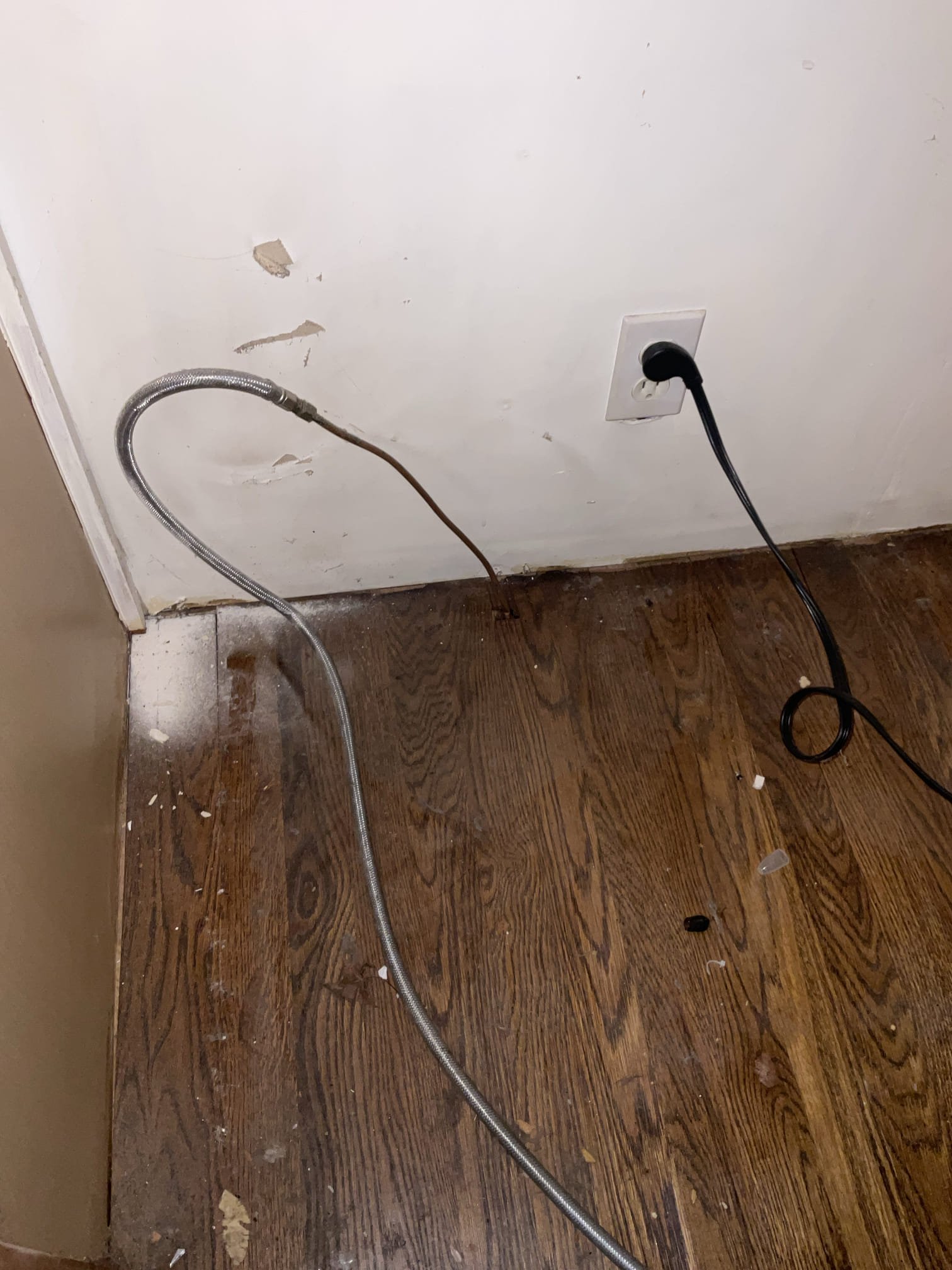 Replaced a 1/4 copper line with 1/2 uponor pipe and valve from crawl space to behind refrigerator 