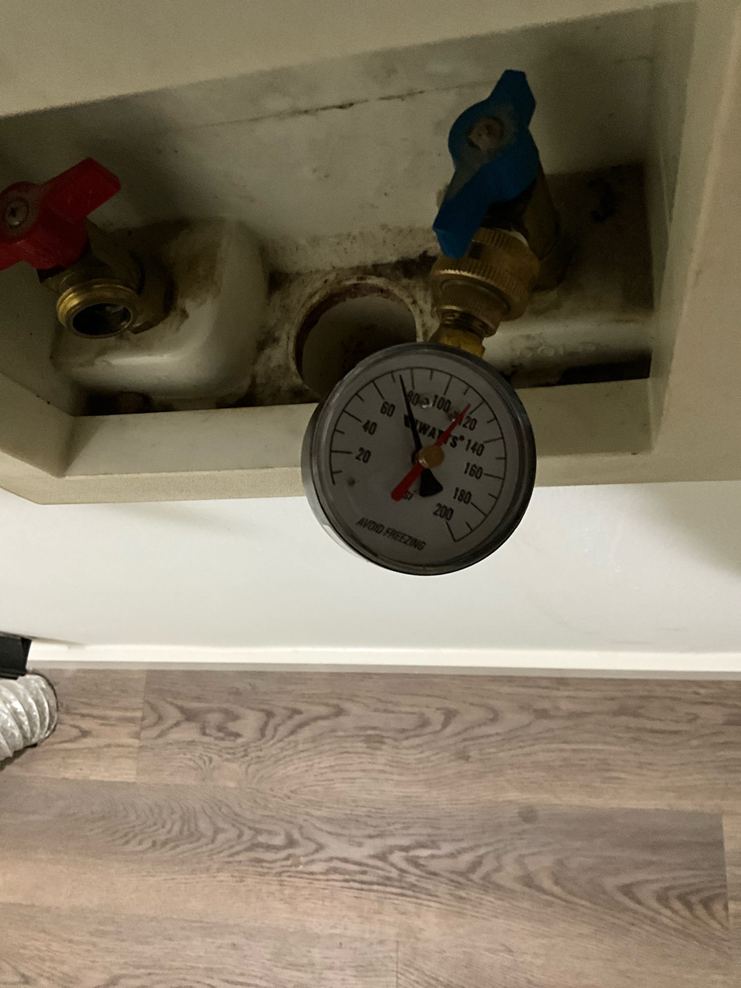 Call for low water pressure and running water meter.

Arrived and met with Chris. He states that the meter has been constantly running, and that the water pressure is low.

Chris informed me the house is under contract, and is e pecked to close next week. However, the water could not be inspected due to low volume. The buyer is buying as is. 

I checked the meter and confirmed, as well as the provided usage bill. Inspection inside the vacant home revealed one toilet was not turned off all the way, and has been running. I isolated this toilet by turning off the valve and the meter has stopped running. All three toilets should be replaced. They are older 1.6 bpm toilets and all components severely deteriorated. 

When inspecting water pressure issue I turned off toilet, but pressure did not continue to build. Prv was only three to four years old after inspecting manufacturing serial number tag. Waterline has been replaced. Additional valve was added after the meter, and this valve is ful