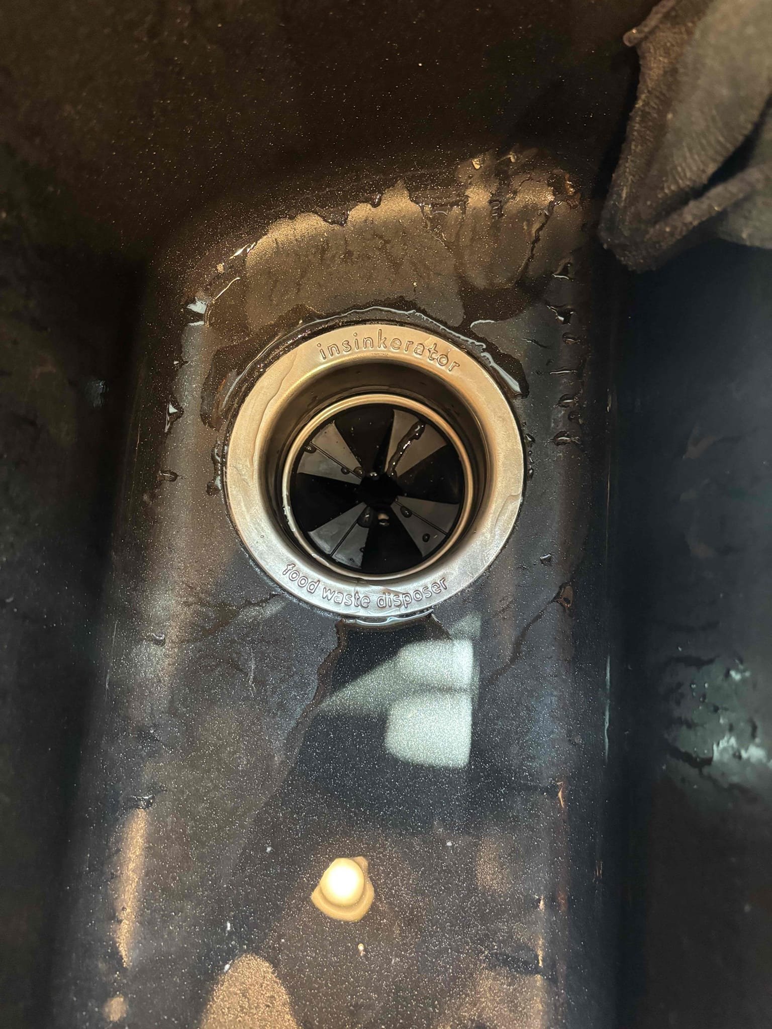 Upon arrival, customer has garbage disposal leaking. Customer has already bought a new disposal. Provided customer estimate to replace disposal. Customer approved estimate. Installed customer supplied garbage disposal. Garbage disposal is working and not leaking at departure. Customer also has running toilet in upstairs master toilet. Also needs a full rebuild in guest bathroom.