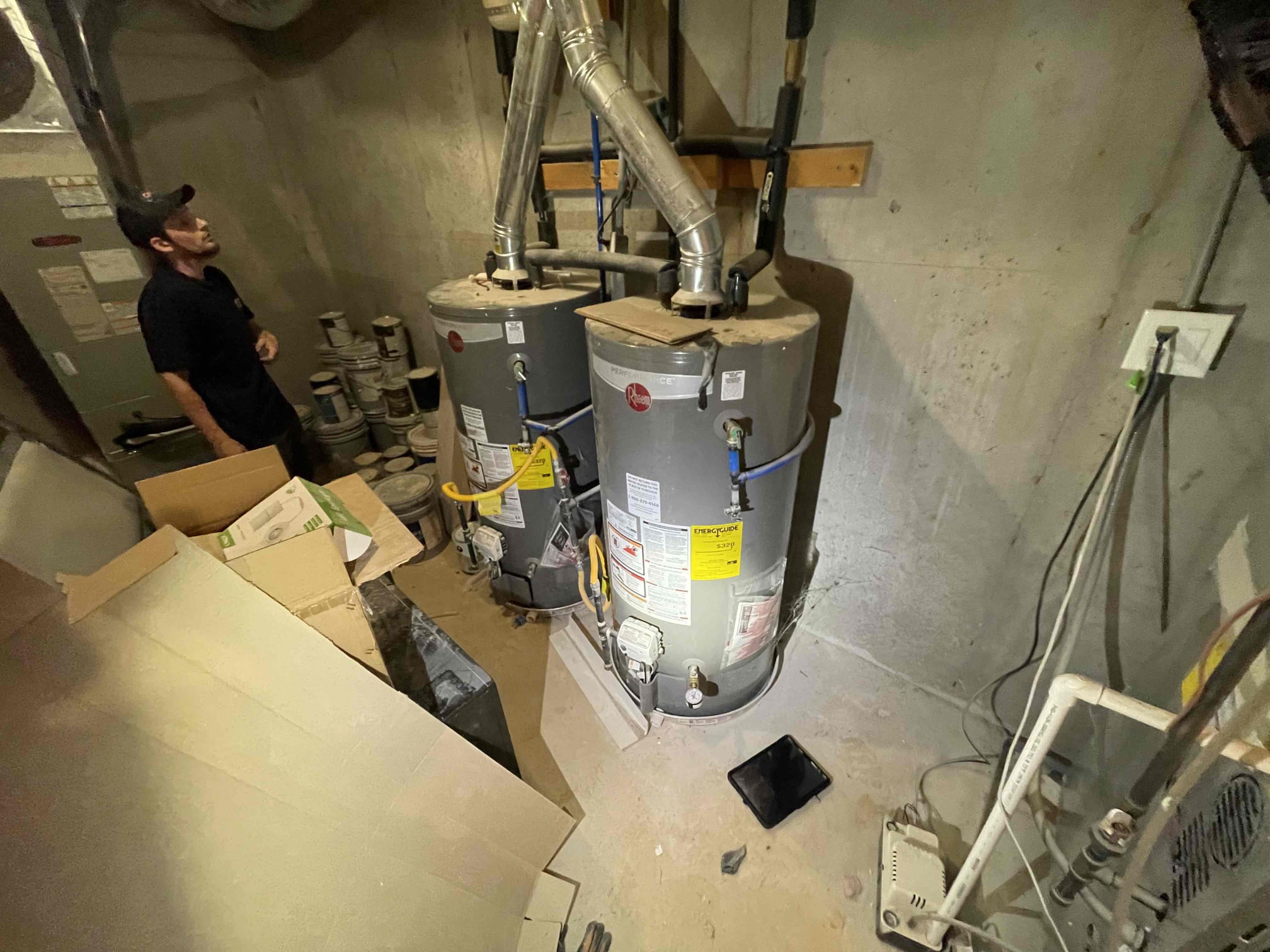 Customer has a dilusso toilet in the upstairs bathroom that he believes is leaking from the base. Upon inspecting, the toilet is not bolted to the floor and is held down with caulking as it is a skirted toilet with no way to access the bolts as there is no access holes in the porcelain. We gave quote to cut the drywall in the ceiling in the garage to assess if it was the toilet or the shower. Left quote to replace the toilet as we will not warranty a toilet installation that we cannot bolt down. Also left quote to drill through the foundation on the back of the house and run a new waterline for a hose bib. Customer getting other quotes before he decides. 