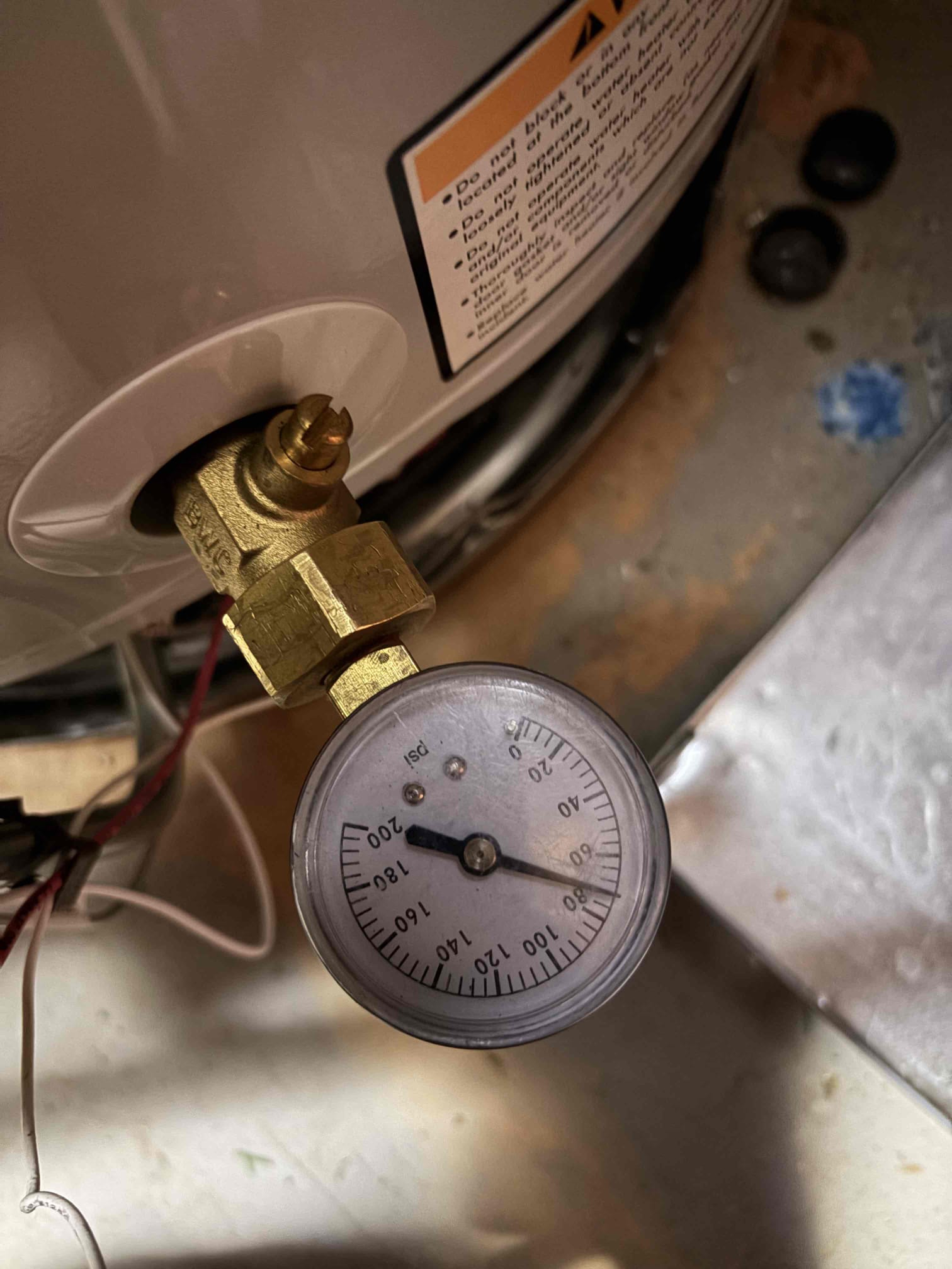 For this customer they have a few issues going on, the water heater needs to be relighted, however it can’t be relighted at this time due to the fact that the exhaust vent would be leaking out carbon monoxide, and it would leak out. In order to bring the water heater up code a few things would need to be corrected, the t&p is done incorrectly, the line can’t be pointed to the side of the heater and then up with out the proper service valve. Following that the water heater has the shut valve before the thermal expansion tank. This has to be the other way around. The shut off valve needs to be before the thermal expansion tank. Additionally the thermal expansion tank needs to be supported to a mounting bracket so it is secured place. So when the tank fails it doesn’t break the pipe but more importantly it doesn’t flood the area due to improper installation. If we were to replace the heater all of the issues would be corrected as part of the new install. The water heater must not be turne
