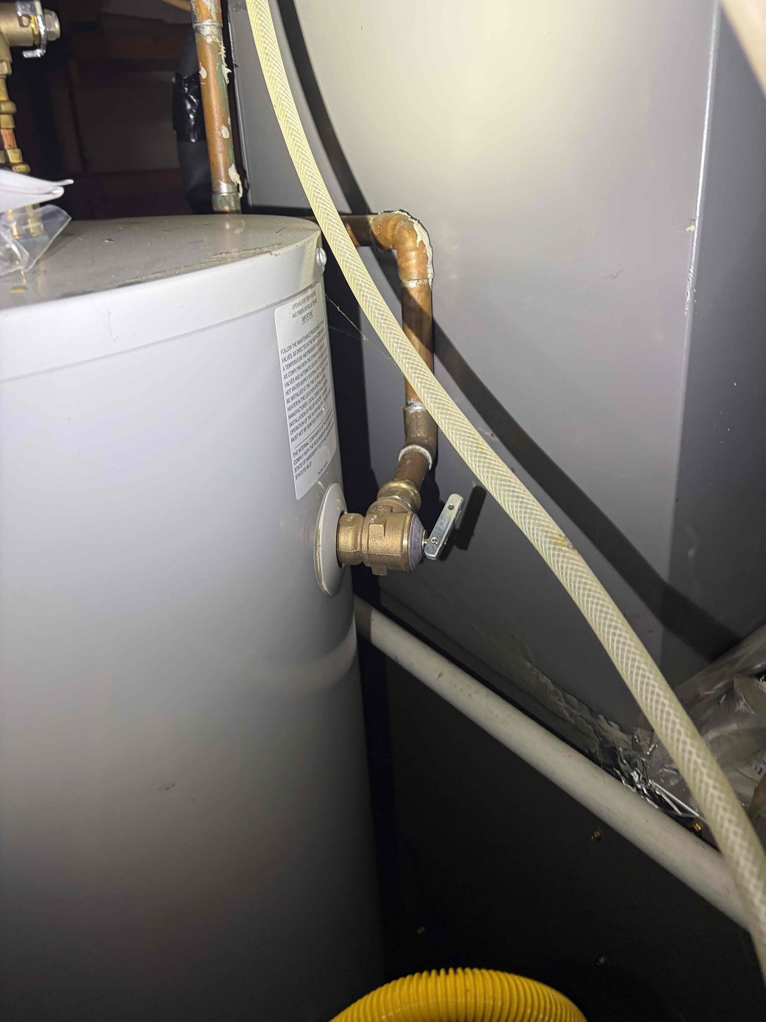 For this customer they have a few issues going on, the water heater needs to be relighted, however it can’t be relighted at this time due to the fact that the exhaust vent would be leaking out carbon monoxide, and it would leak out. In order to bring the water heater up code a few things would need to be corrected, the t&p is done incorrectly, the line can’t be pointed to the side of the heater and then up with out the proper service valve. Following that the water heater has the shut valve before the thermal expansion tank. This has to be the other way around. The shut off valve needs to be before the thermal expansion tank. Additionally the thermal expansion tank needs to be supported to a mounting bracket so it is secured place. So when the tank fails it doesn’t break the pipe but more importantly it doesn’t flood the area due to improper installation. If we were to replace the heater all of the issues would be corrected as part of the new install. The water heater must not be turne