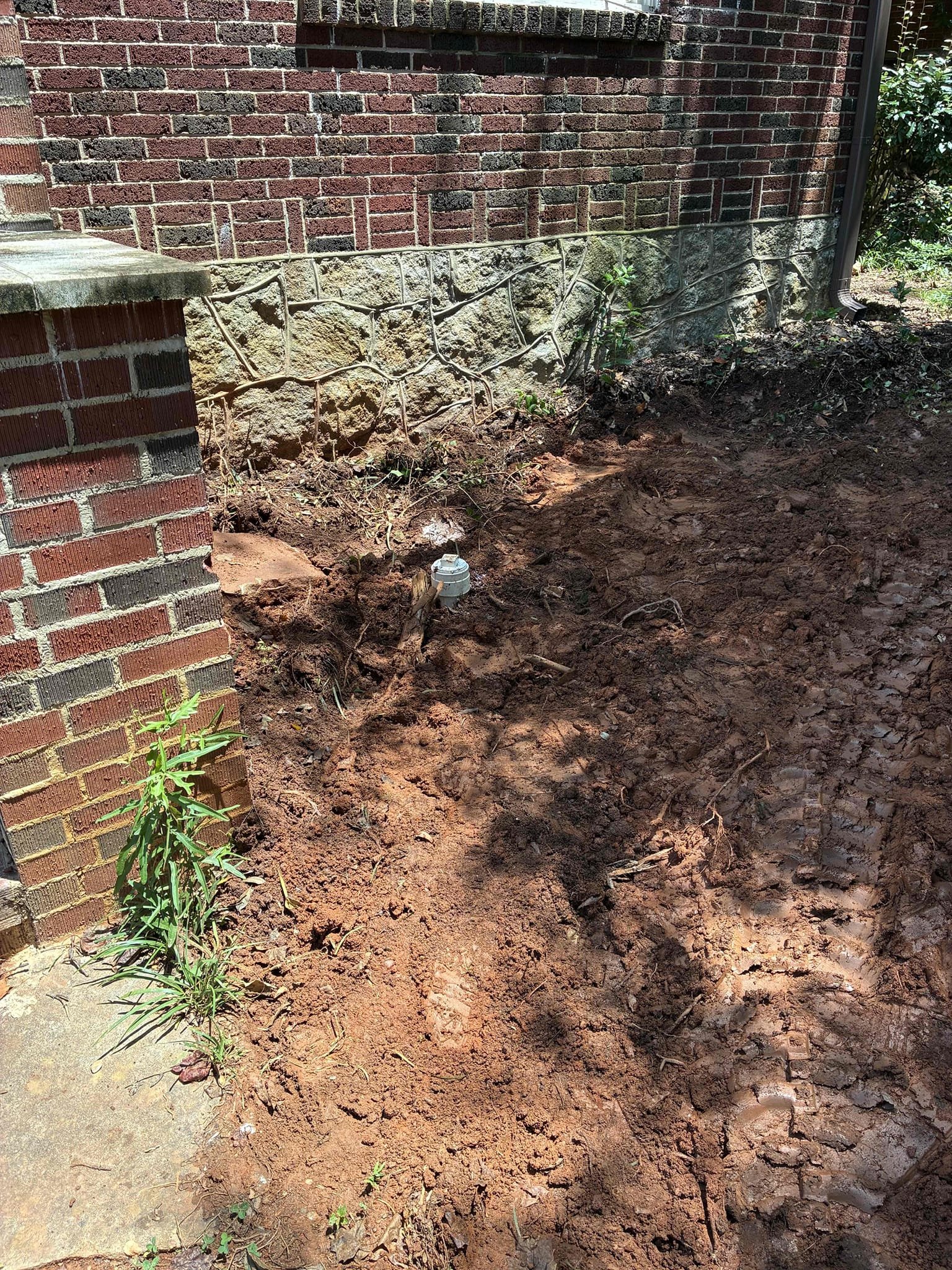 Graded ground to even out trench. Tried to get with customer to do final walk through. Could not get anyone to door or on phone.