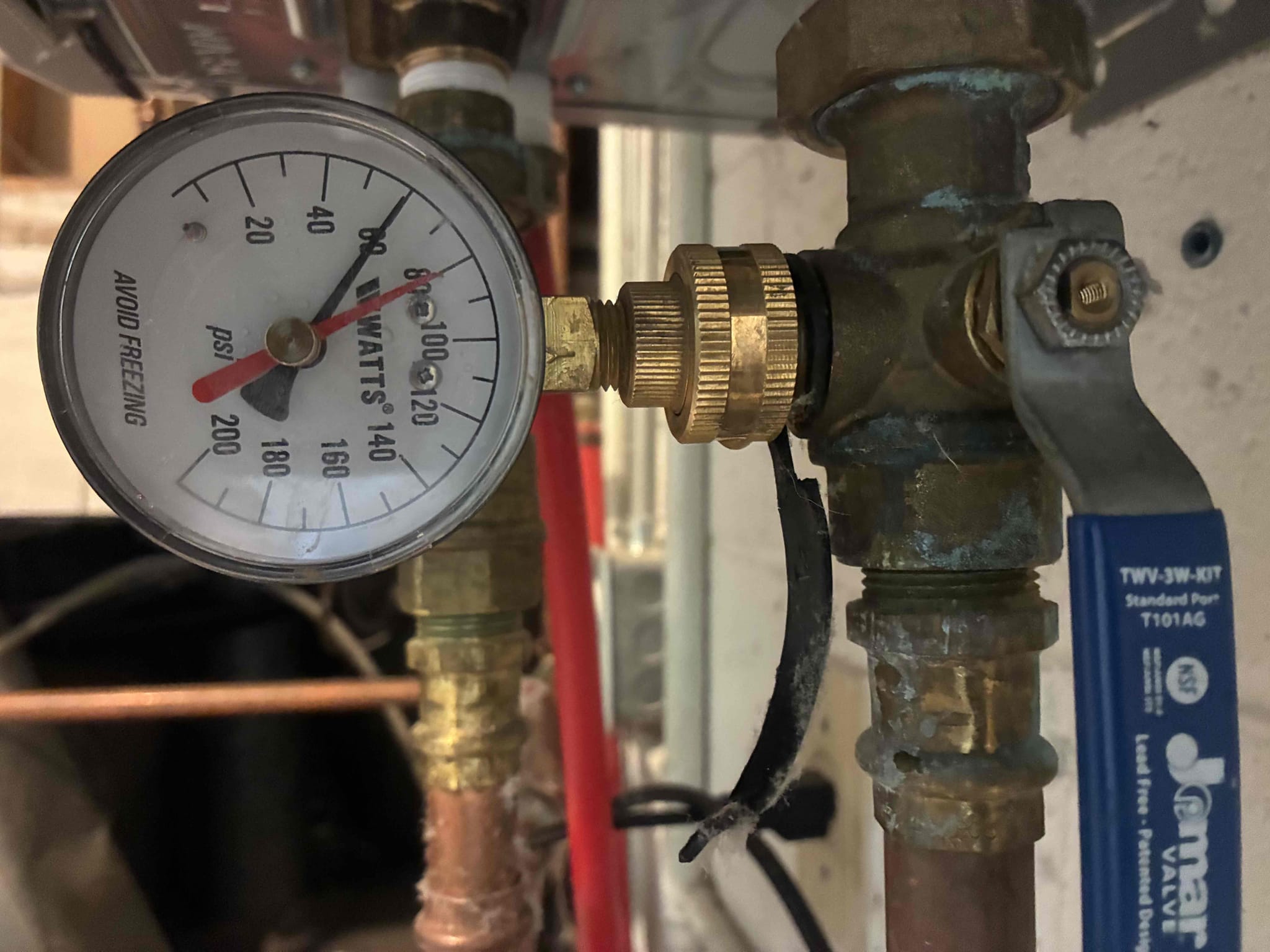 Customer had a couple issues to address. After small plumbing inspection. Noticed pressure to be high and tankless water heater two years of age after options and approval replaced PRV and main valve pressure to 60 psi also installed 12 inch frost freehose bib in the front of home while doing work set up tankless flush, and flushed heater as a part of membership annual flush. as courtesy/discount, replaced toilet stop for kids bath in hall. After work was complete check for leaks and proper function.