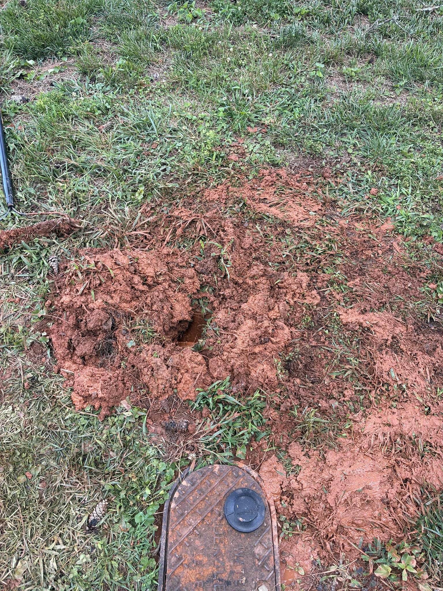 Found gate valve at meter leaking. Cut out gate valve and replaced with new ball valve. Turned water back on to test. Left water on and in good working order.