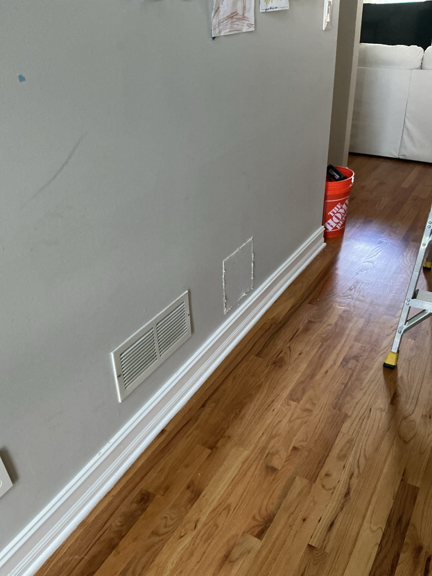 With customer’s permission cut wall in foyer to access leaking water pipes. Access water pipes and find leak. Shut off water to home and drain system. Cut out leaking section of pipe and replace with new copper piping. Test for proper operation and leaks. Clean up work space.

Informed customer we do not repair sheetrock

Recommend provision for water damage assessment 6783830889