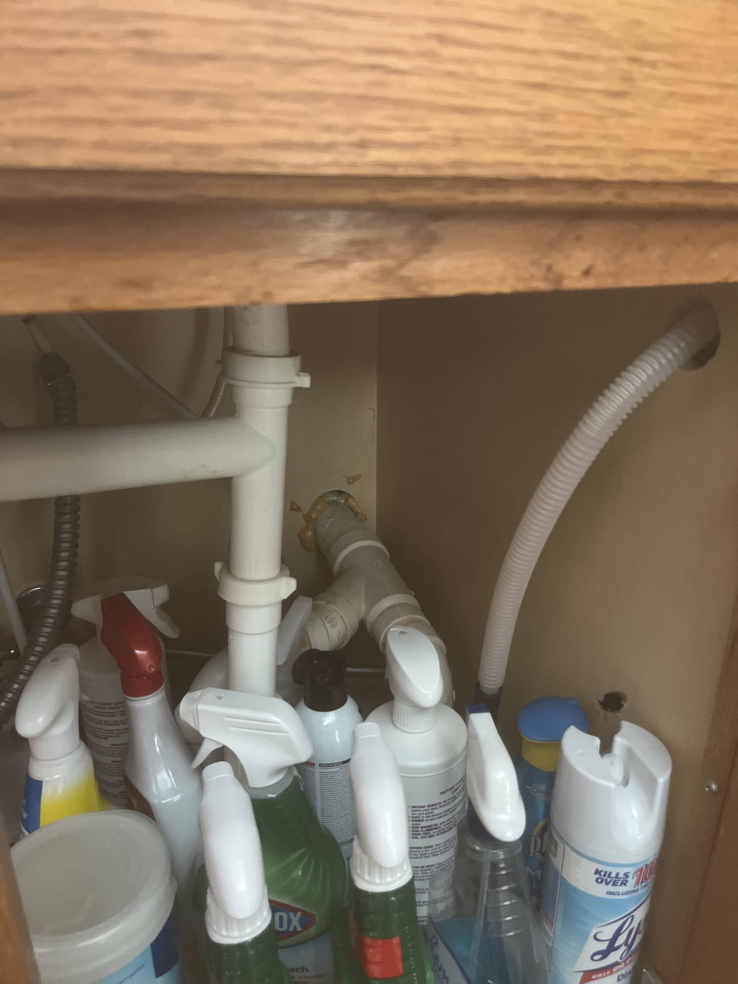 Customer had a shower dripping upstairs as well as a drainage issue with his dishwasher. Inspected the piping below and noted the back porch of the pipe. Strongly suggested reworking the pipe coming out of the wall and reworking all pipe below the sink and tying dishwasher drain into the garbage disposal. Left price to repair delta shower valve. Sending customer both quotes and payment options per customer request.