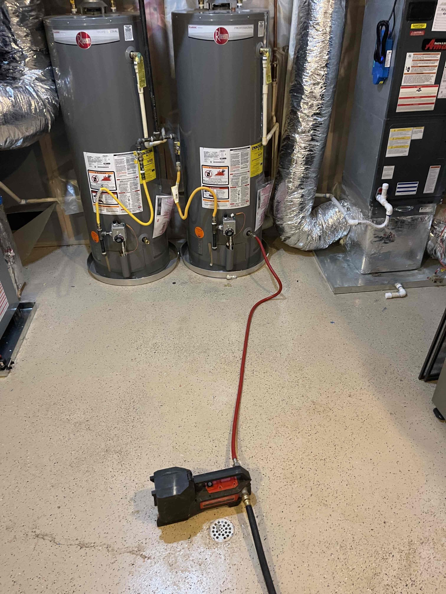 Came out to do annual inspection.  Flushed Both water heaters. Rebuilt faucet in master bathroom. Replaced frost proof on right side of home. Removed hair from a lavatory drain in upstairs guest bathroom and restored normal flow. Did whole home inspection. Left quote to install Flo by Moen and replace all of the supply lines in the home with braided steel supply lines. No further issue at this time. 