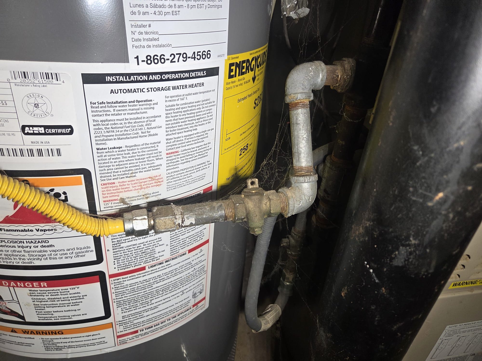 Call to provide estimate for water heater replacement.  

Mr. Fitsum has a 50 gallon water heater that has failed.  

After insurrection the unit,  we provided e estimate. A customer sypplied water heater (with or without PRV), and a Chen plumbing supplied water heater (with or without a PRV).

We discussed finance options, and how to apply. 

Specifically addressed the filtering concerns:
When purchasing a water heater,  you do not need to purchase any other items or material. We provide the rest.

We would also install a theem 50 gallon gas water heater. 

There are no taxes, additional fees,  disposal fees, or anything else that would change the cost of the job. 

Water was off to house,  pressure couldn't be taken. However, unit appears to be heater than 20 years old.