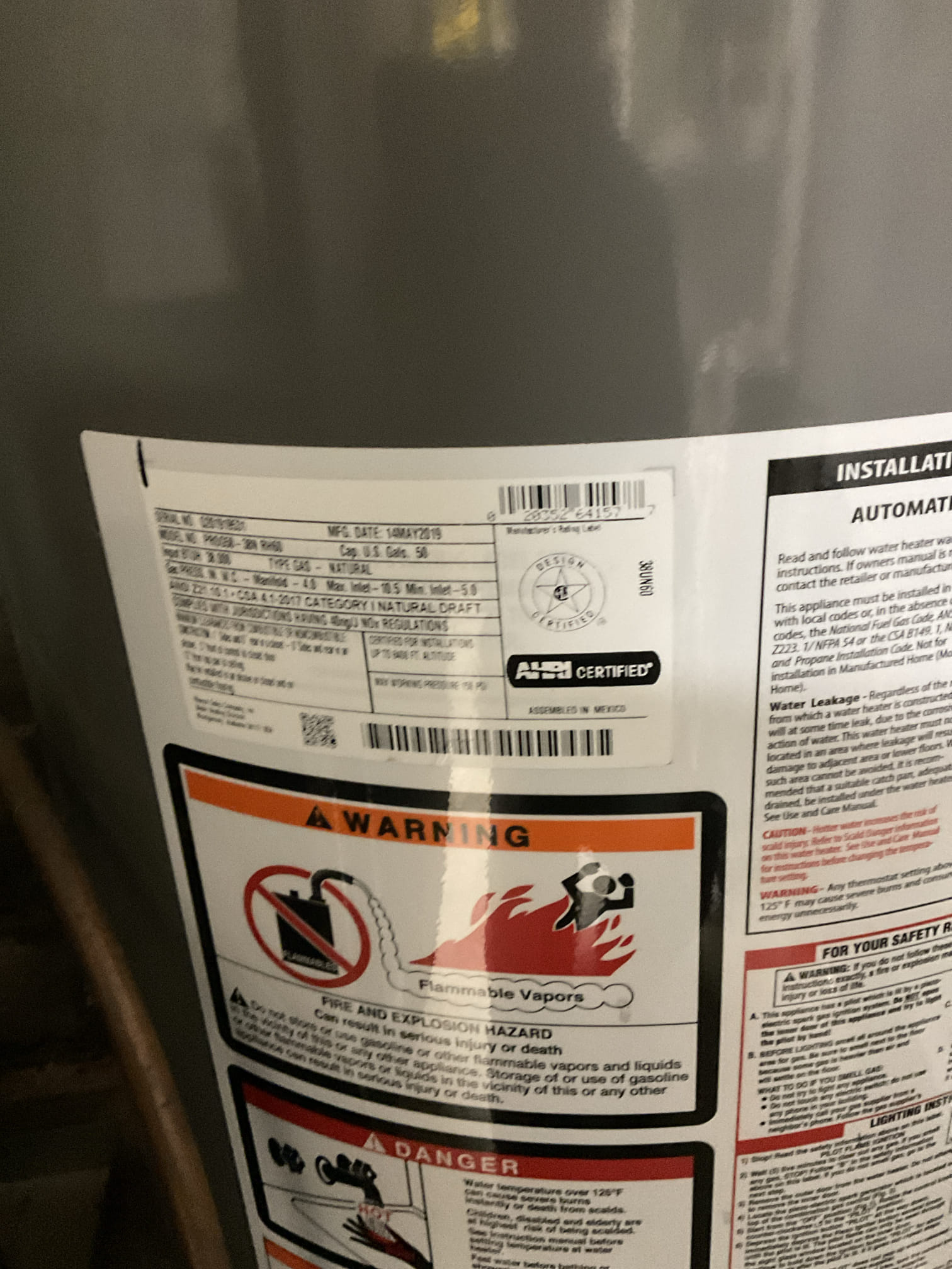 Checked found pressure was 105 psi , replaced a old 3/4 Prv today , set pressure at 65 psi 