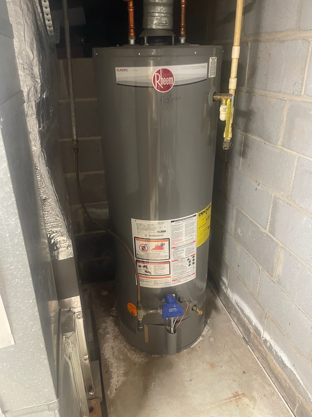 Checked found pressure was 105 psi , replaced a old 3/4 Prv today , set pressure at 65 psi 