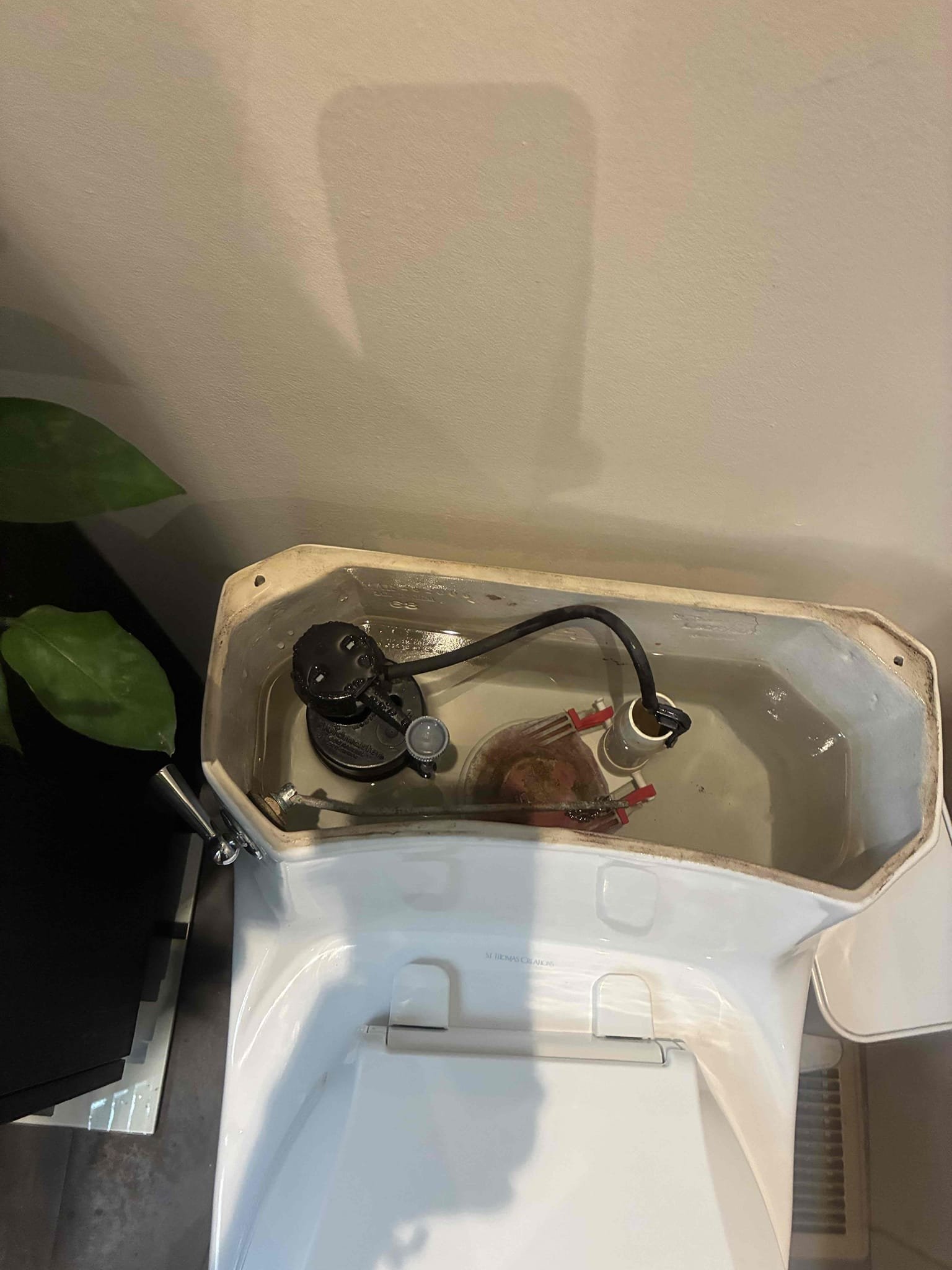 Customer stated chlorine in water. And two running toilets. Caves options for repairs after approval replaced to fill valve flapper supply line in master bath. And adjusted tube in overflow of flush valve and swapped flapper as courtesy. Also replaced whole home carbon filter. After work was complete checked for leaks and proper function.