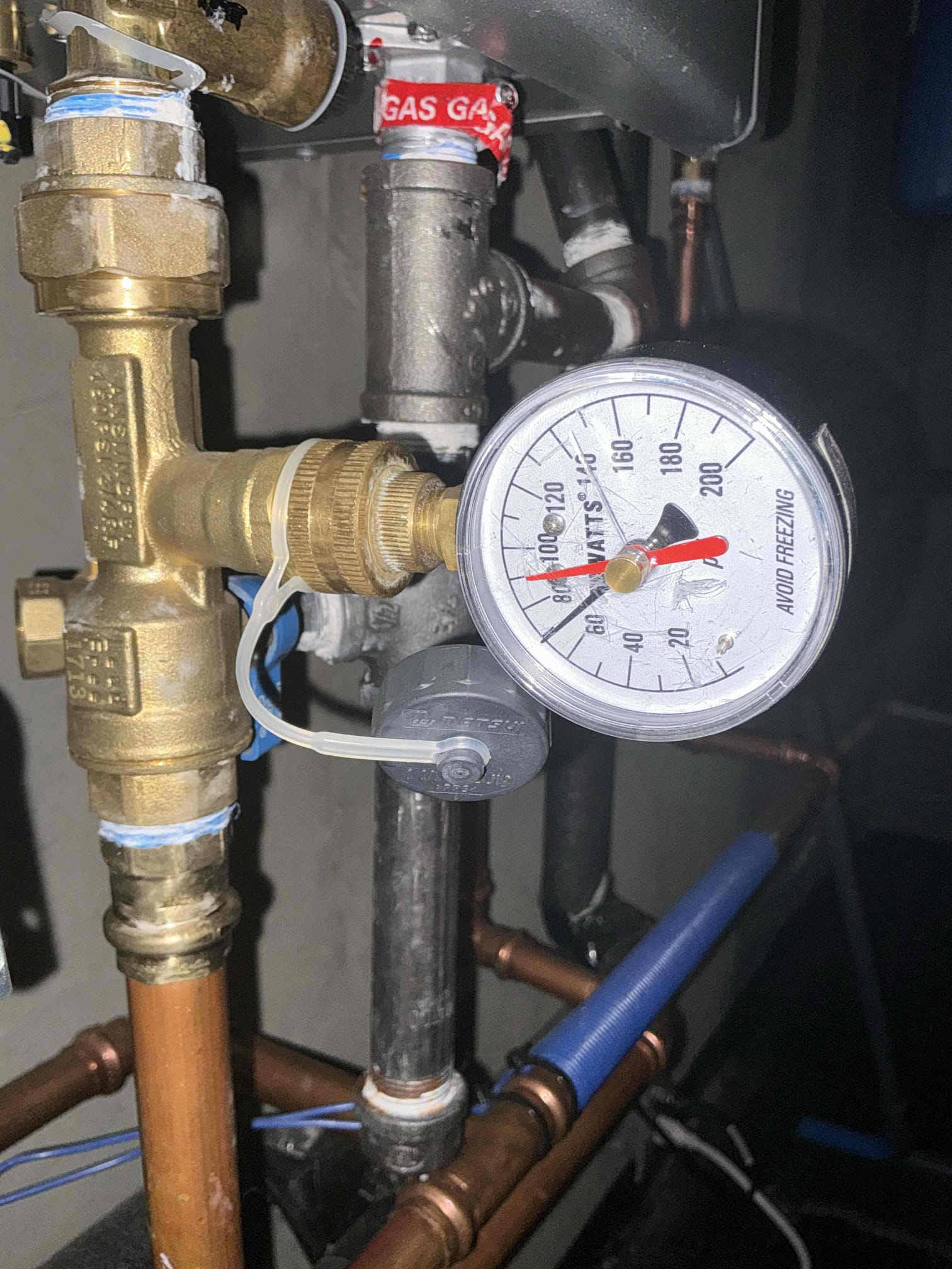 Replaced customers whole house filter on bypass system. Shut off and bleed pressure. Removed old filter canisters and installed new customer supplied filter canisters. Tested for proper operation. No leaks and cleaned workspace 

Left estimate to add recirculating pump or swap out tankless unit 