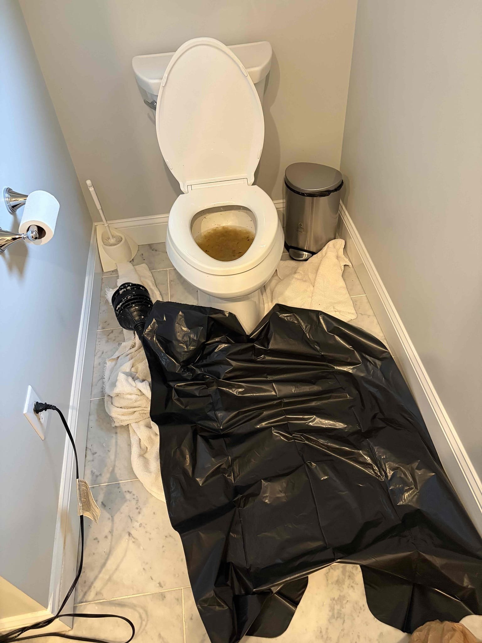 Toilet auger in the master bathroom 
For this customer came out to their home to diagnose and inspect their plumbing system due to a toilet clog that they were having the clog look like it was only isolated to the master bathroom toilet so therefore, I ran some water to make sure that it was isolated to just the toilet and nowhere else once that was confirmed I knew it was just a closet auger that needed to be done. Additionally, though what I wanted to make sure is that with this clog that was happening in the toilet that no pipes below the toilet for the drainage system were leaking in the crawlspace so we took a look at the Pipes underneath, however, before then we ran some hot water in the sink and it looked a little brown so I recommended to take a look at the water heater to see what the issue was issue at hand for that is that the water heater is from 2002. It’s a gas lowboy in the crawlspace unfortunately they do not make the gas low boys anymore so the options are to switch to