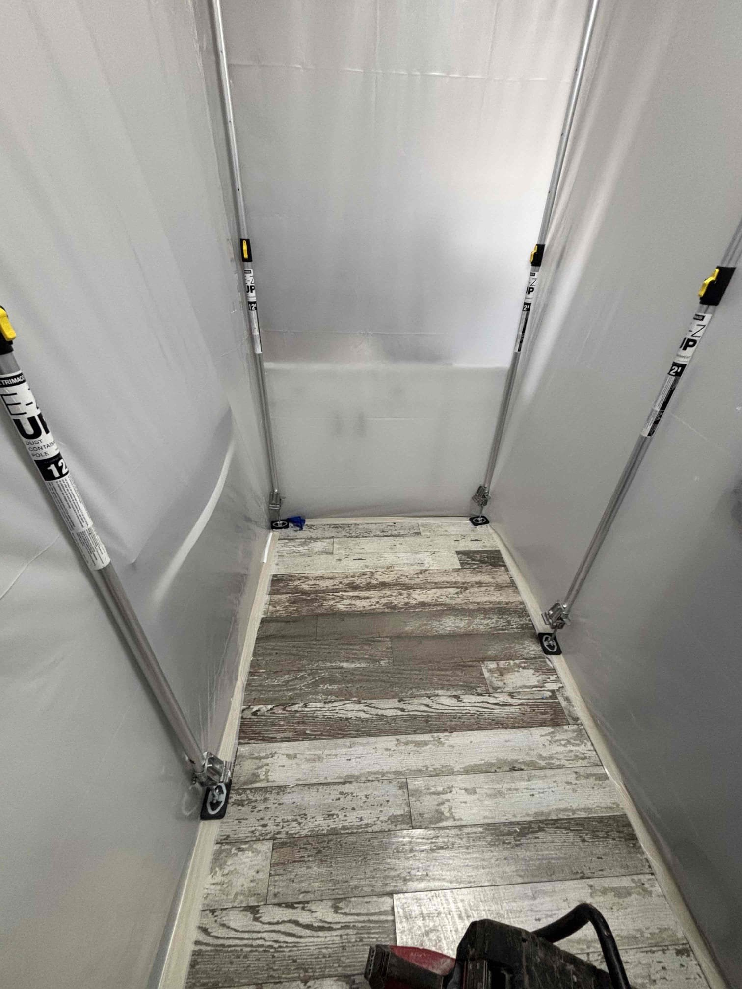 Returned to repair leak in slab in kitchen. Cut section in concrete and jack hammered to access water line. Found pinhole in 3/4 copper line. Cut out pin hole and installed new copper 3/4 copper line. No leaks at departure. Backfilled and poured new concrete.