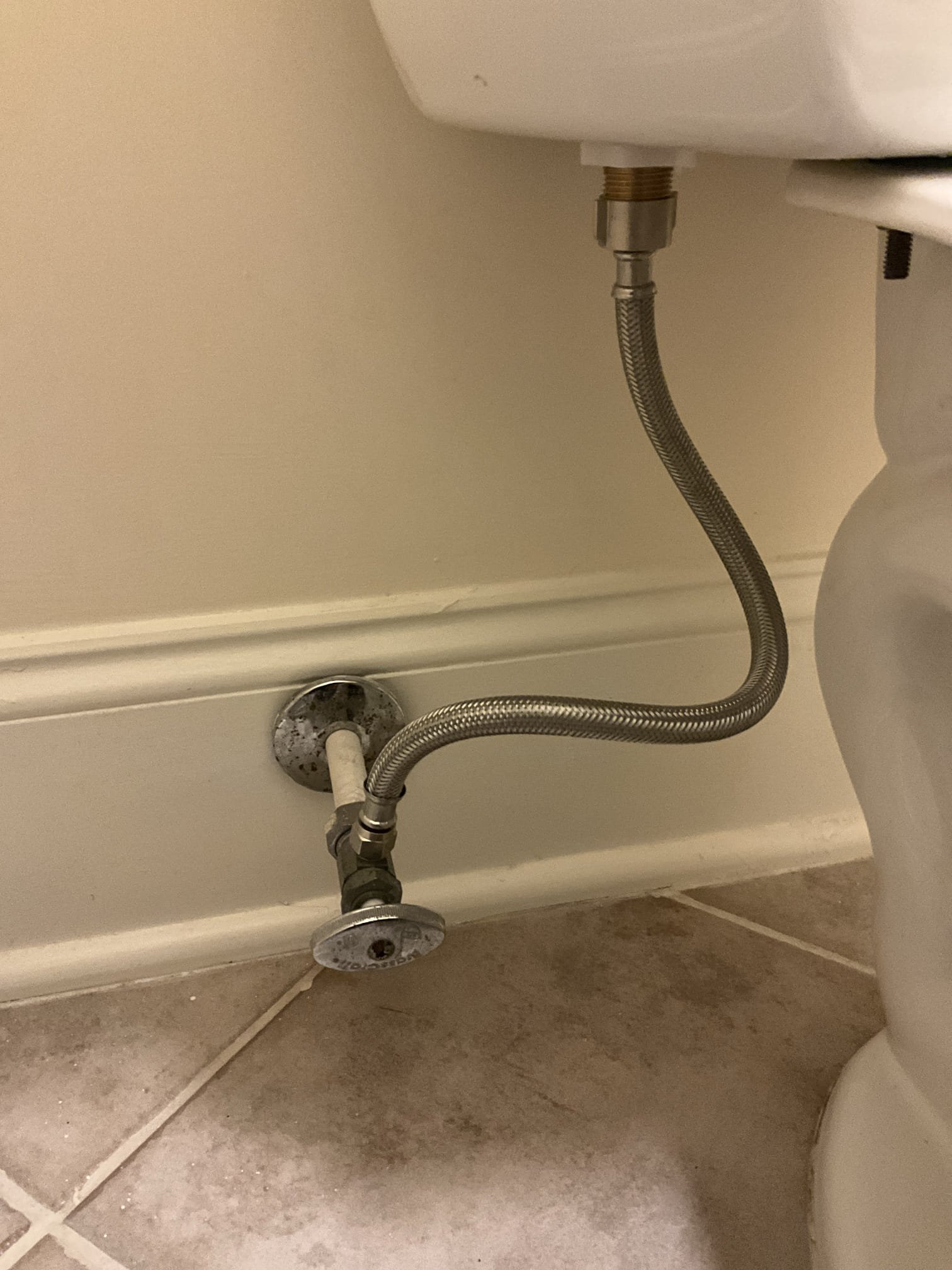 Customer had multiple handle leaks on faucets, a toilet that doesn’t flush properly, and a leak on the shower head. Informed customer that no leaks could be recreated on the kitchen faucet at this time. The handle leak on the lavatory faucet on the hot side, for the left hand lavatory faucet, was recommended to be replaced. Due to the nature of leaks like this and the age of the faucet, the likelihood of scratching the finish or there being too much hard water buildup for safe repair is too high. Customer would like to wait on the faucet replacements, but I rebuild the toilet and installed a new supply line, fill valve, flapper, and trip lever. Replaced the shower head. Made customer aware it’s just a basic chrome shower head and customer consented. Tested all work to ensure proper function and no leaks. None were found. Applied customer coupon. 
