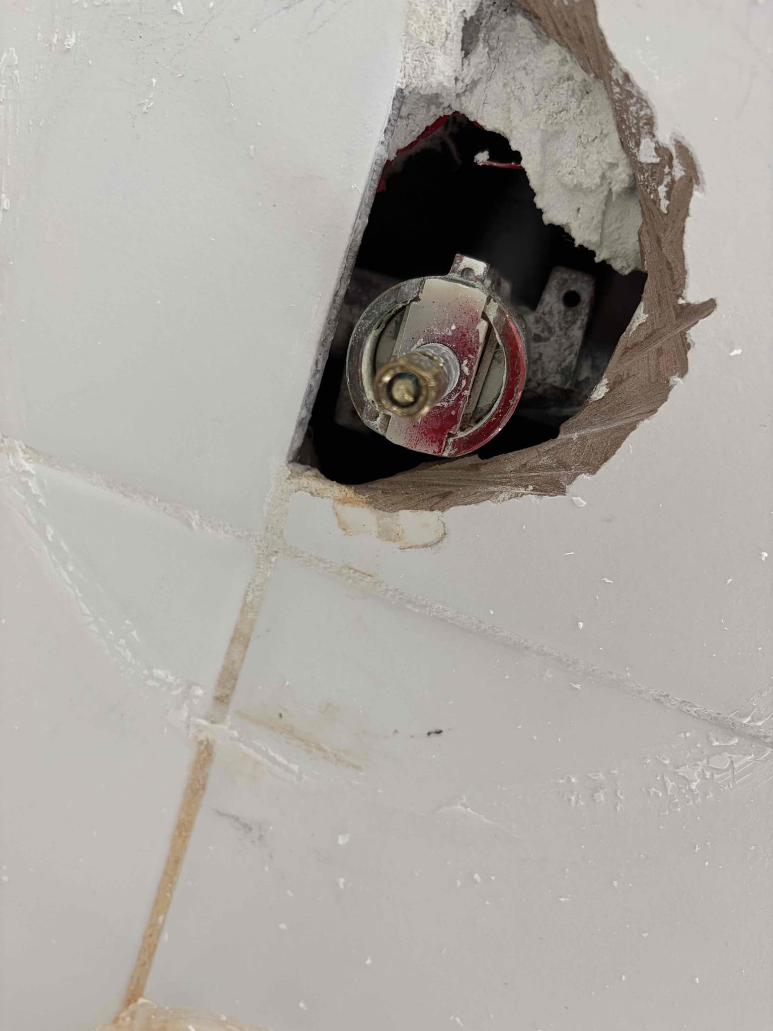 Upon arrival, customer stated they were noticing water hammering. Checked pressure, found pressure to be sitting around 90 psi. Informed customer we will need to replace pressure reducing valve. Customer approved estimate. Customer is also experiencing issue with shower handle. Found shower handle set screw to be broken off into cartridge. Informed customer we will need to replace cartridge and shower handle. Customer approved both estimates. Replaced whole home shut off and PRV with new 3/4 turn ball valve and new Watts 25AUBPRV. Also installed new Moen cartridge and Moen handle. No leaks at departure.