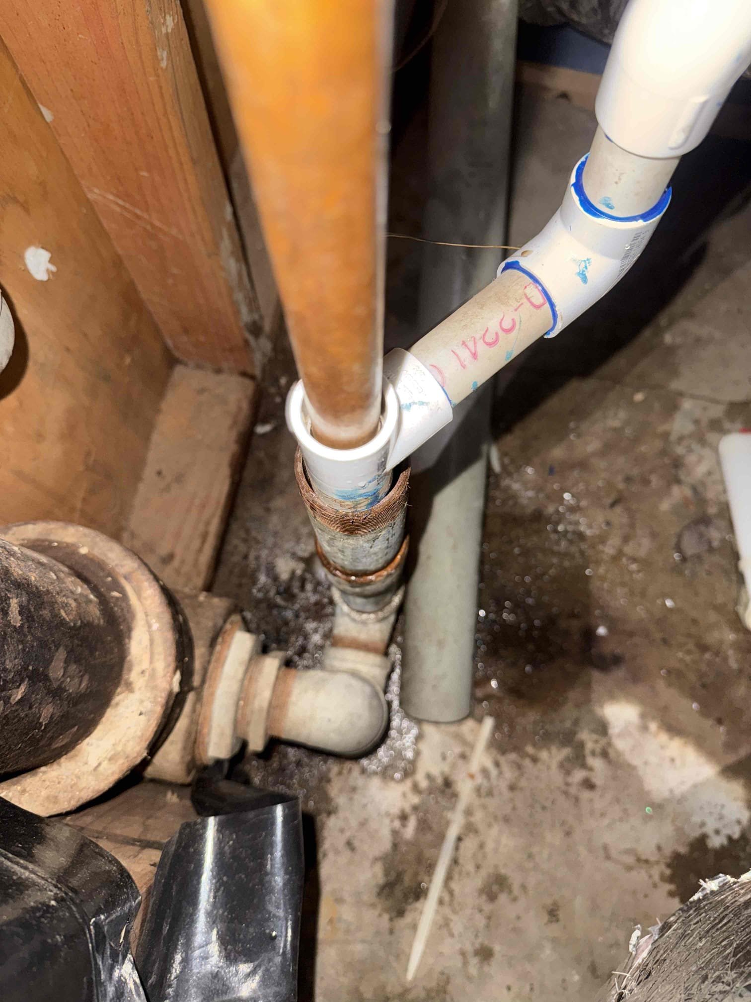 Water in basement near water heater upon arrival. Customer stated last night they noticed water in the basement around the hvac units and water heater. After looking noticed p trap for t&p and hvac condensate drain line backed up and not draining. Informed customer this would be the cause of the water on the floor due to the hvac unit running and condensing constantly. Informed customer we could attempt to clear the line using our small cable. Gave customer estimate, customer approved estimate. Ran cable down 2 inch p trap and cleared the blockage. Tested the line to ensure it would not back up and poured a cup of vinegar down the line to help clean up the build up from the condensation. Line is now flowing and no longer backing up. THANK YOU FOR CHOOSING CHEN PLUMBING!