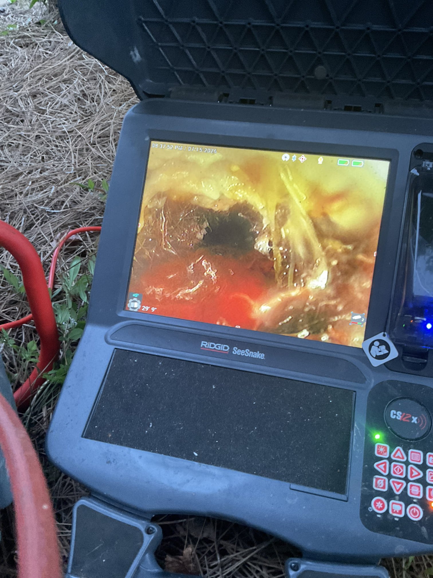 Camera and locate roots problem in the yard , jetting remove roots as much as possible 