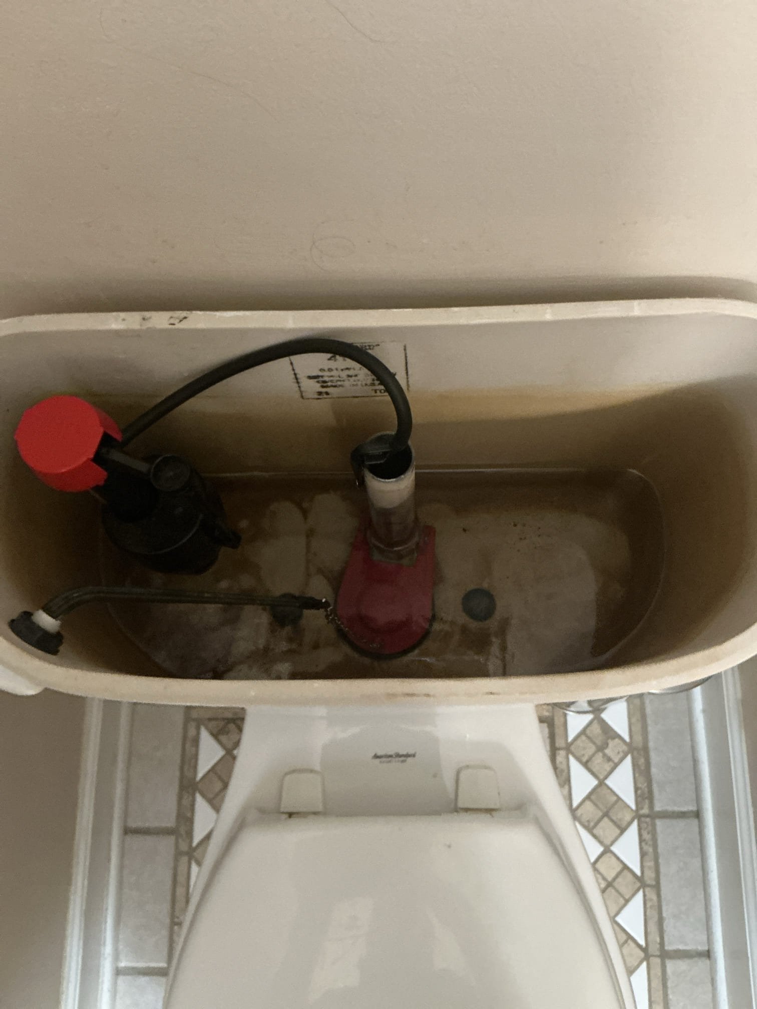 Diagnosed toilet not working. Found toilet off upon arrival, reason for being turned off is fill valve lock broken and was spraying up and over the lid. Removed old fill valve, old flapper, and old supply line, installed all new replacement parts and tested for proper operation. Toilet is working well and no additional issues found. Cleaned workspace 

Checked other toilet in home and found no issues.