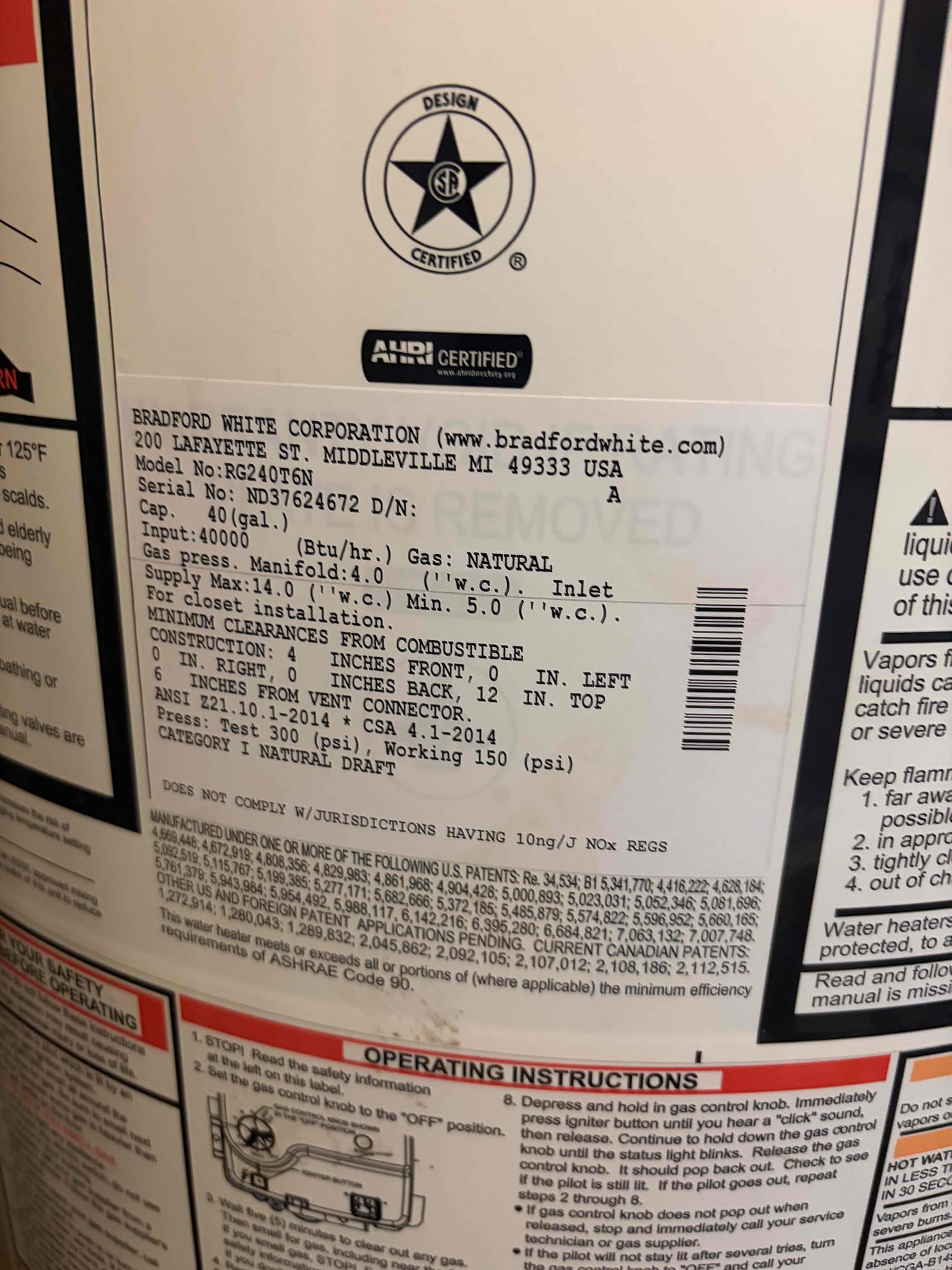 Upon arrival, customer is interested in receiving estimates to replace 10 year-old water heater. Customer also mentioned concerns over pressure reducing valve. Checked water pressure, water pressure is sitting at 60 psi. Informed customer that pressure reducing valve is currently working properly. Provided customer estimate to replace 40 gallon gas tall water heater in mechanical room. Estimate includes replacement of 40 gallon gas, water heater, new expansion tank, new ball valve shut off, and new water heater pan. Also includes new copper piping. 