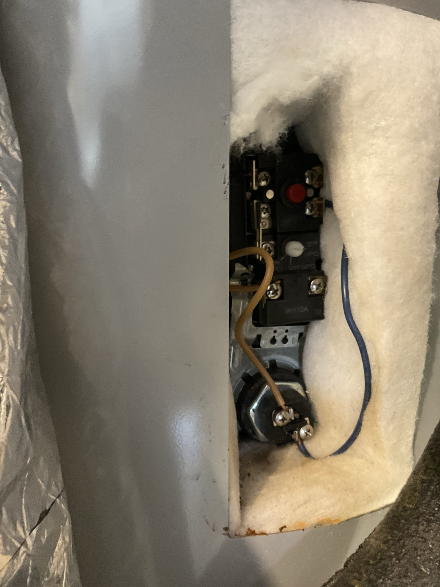 Adjust pressure at new Prv we just installed , notice bad up thermostat ( tripped , do not reset ) , replaced up thermostat and heating elements today 