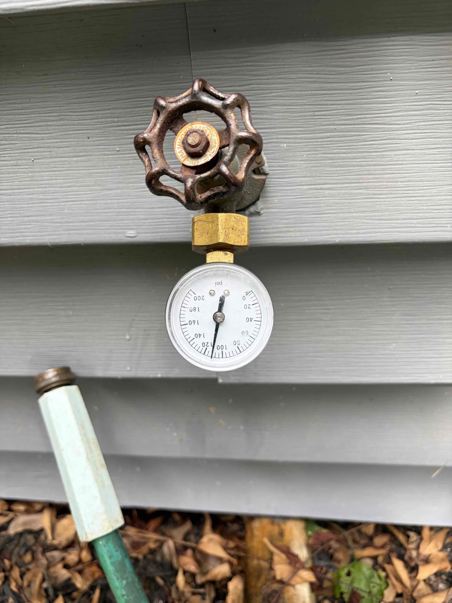 For this customer, we were called out to do a sewer camera inspection for the home that the client plans on purchasing took a look at the clean out of where it was in terms of being accessible in the home and it was near the laundry room area in the wall covered in plaster that would be the access point for the sewer system, but upon looking around to see if we could find another Clean out around the house we started noticing some things about the water heater. The water heater is out of coat compliance. There is no thermal expansion tank. The waterlines are all done improperly the house is polybutylene would recommend a full re-pipe for the home along with a new water heater to bring it up to code compliance following that the water pressure is too high. It’s reading about 90 to about 110 psi in order to do a full waterline re-pipe we would have to access all the walls replace all the supply feeds to the fixtures and re-pipe everything and pecks pipe we would have to go slab into the 