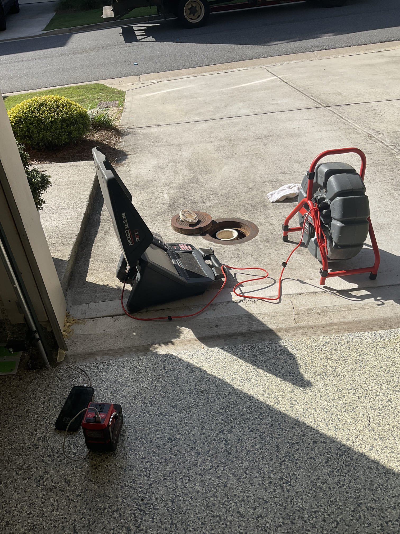 Camera main sewer line and gutter drain 
