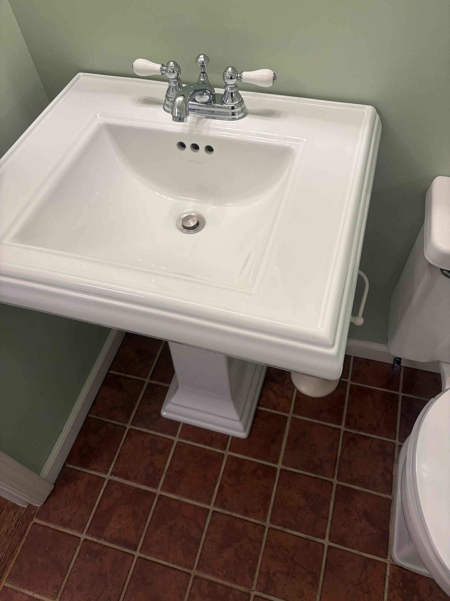 Upon arrival, customer states they are noticing a sewer gas smell coming from first floor, guest bathroom. After inspection, found no obvious indications of a sewer gas leak. Home is currently vacant while on the market. Informed customer to make sure all P traps are full of water by running each fixture for a couple seconds. Informed customer if sewer gas smell returns, we will need to perform a smoke test to determine where sewer gas leak is coming from. 